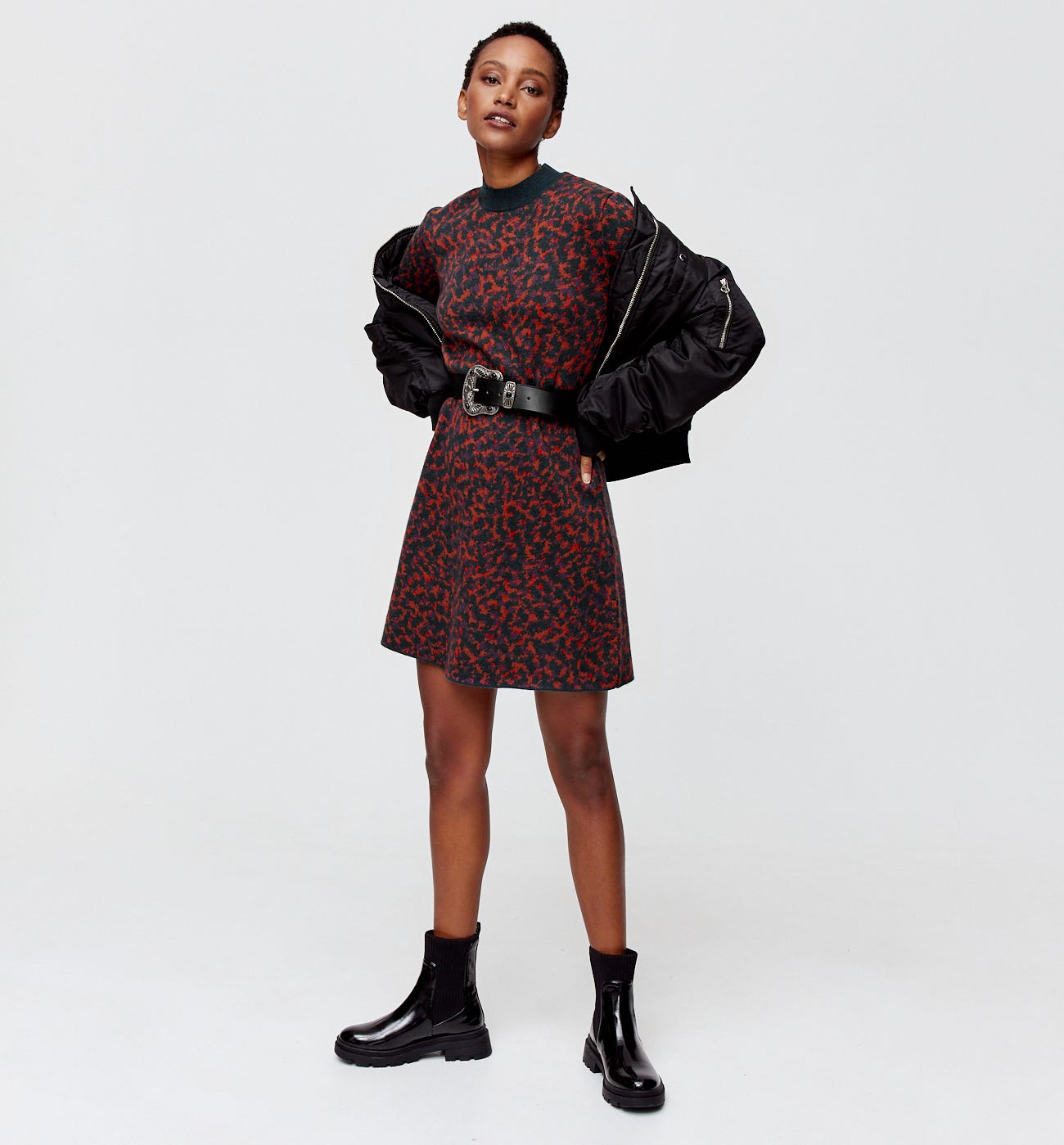 Abito in maglia jacquard