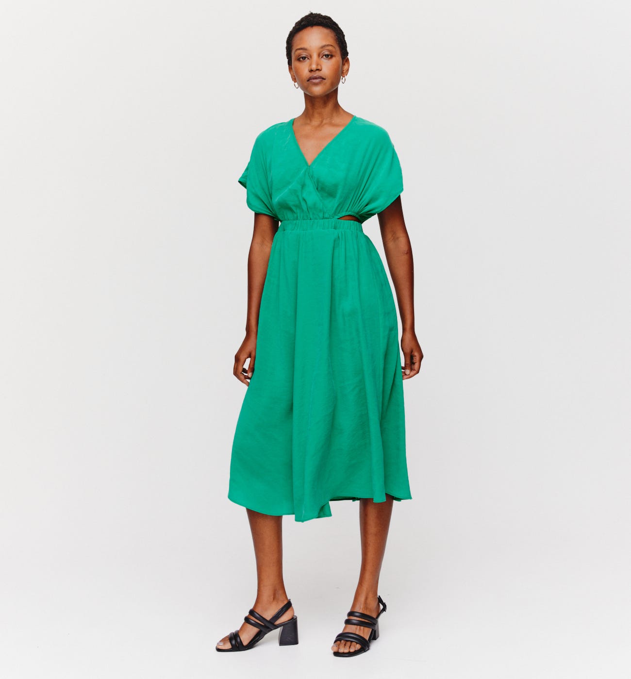 Cut-out plain dress