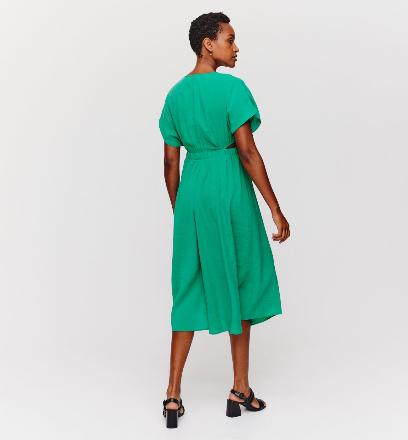 Cut-out plain dress