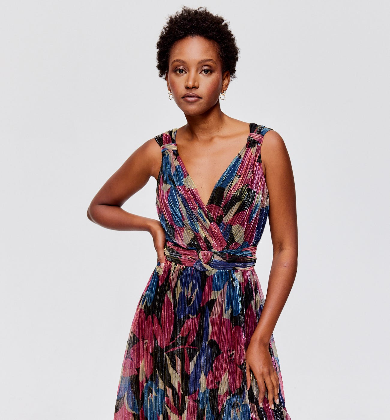 Vestido lamé estampado