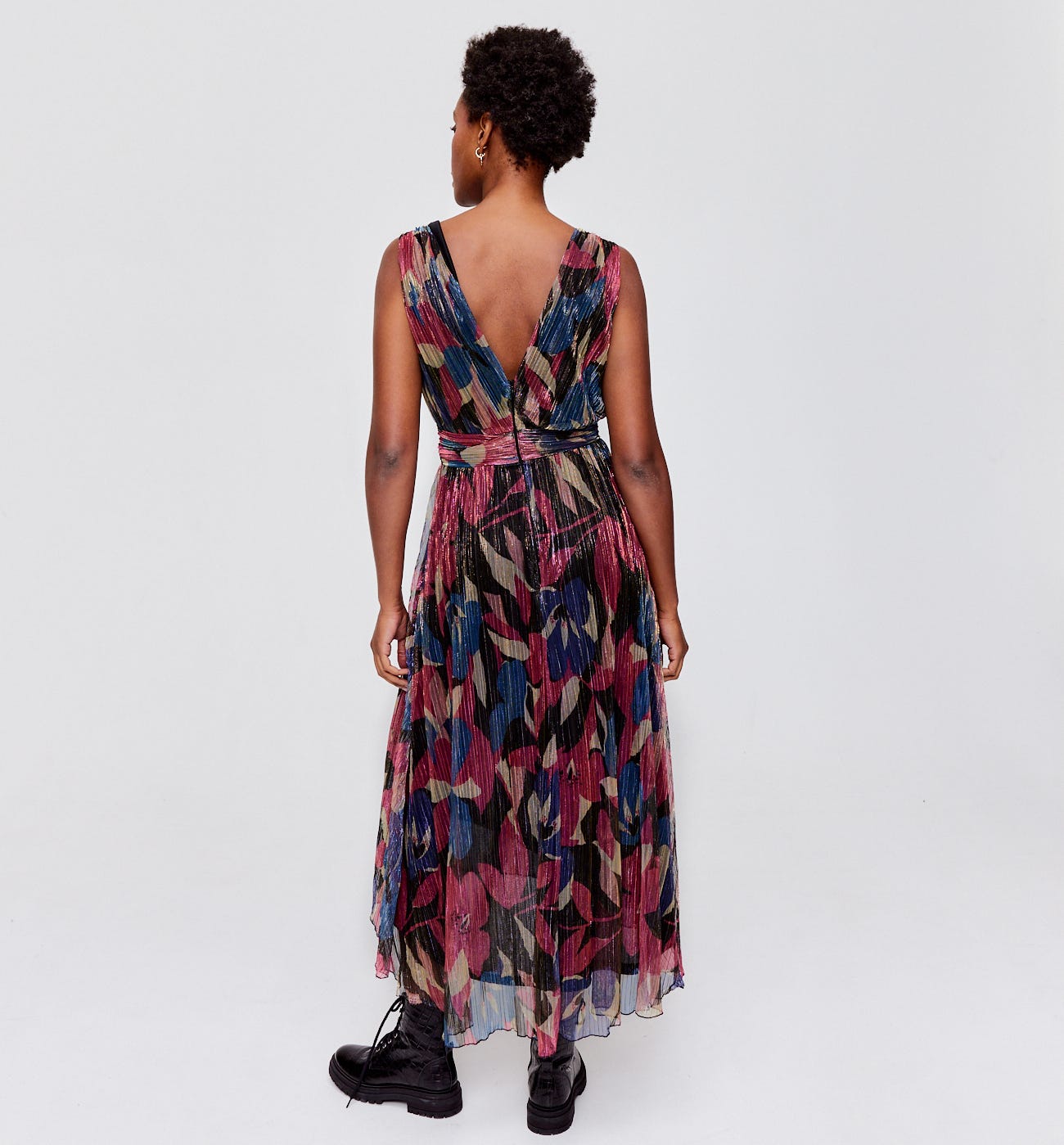Vestido lamé estampado
