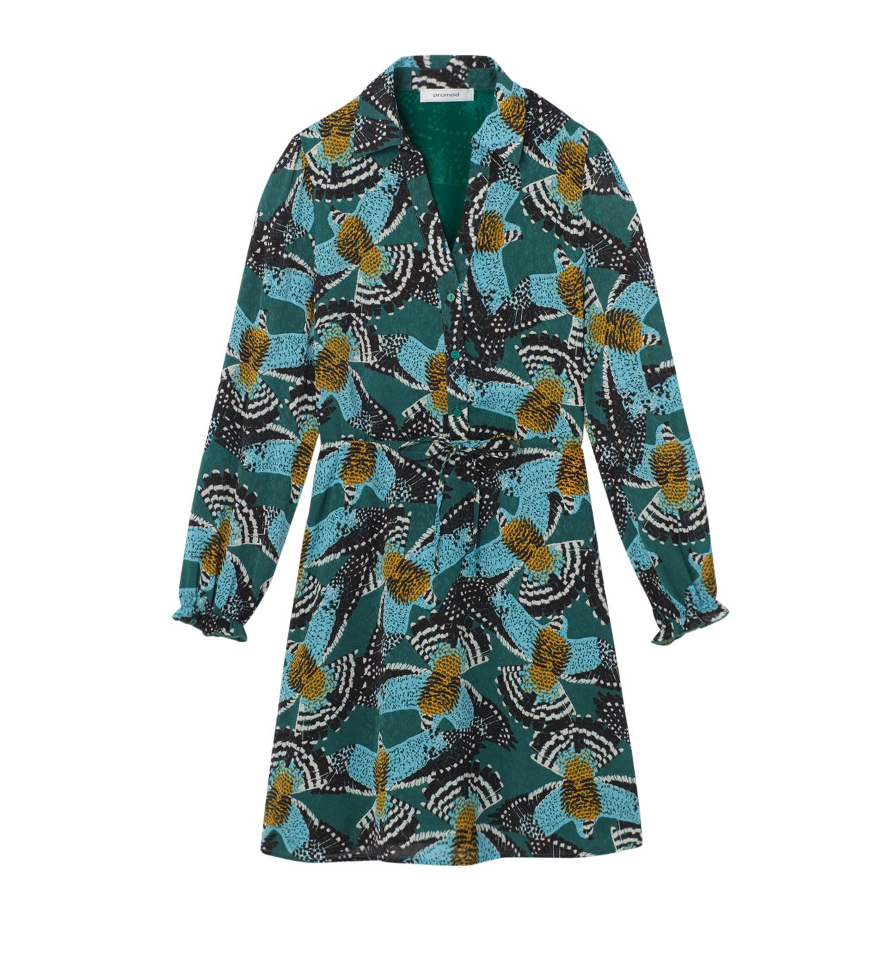 Gemustertes Hemdblusenkleid