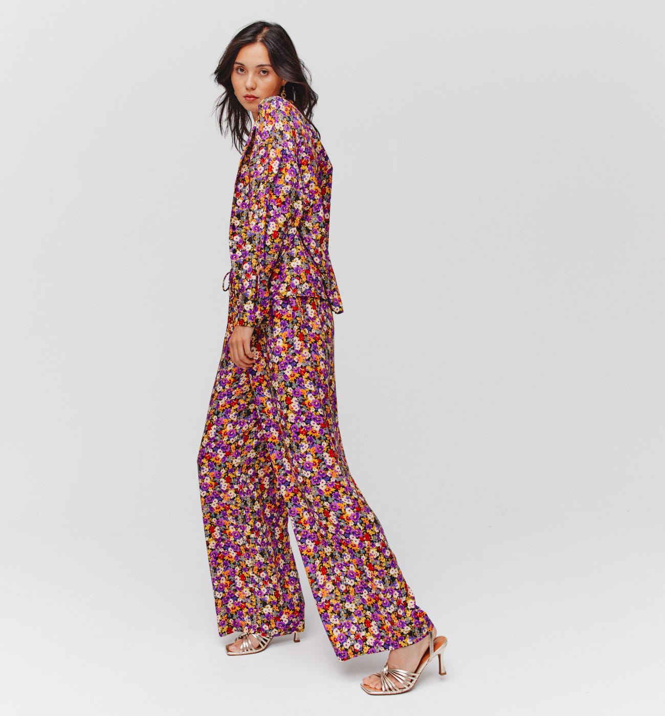 Wideleg silky trousers