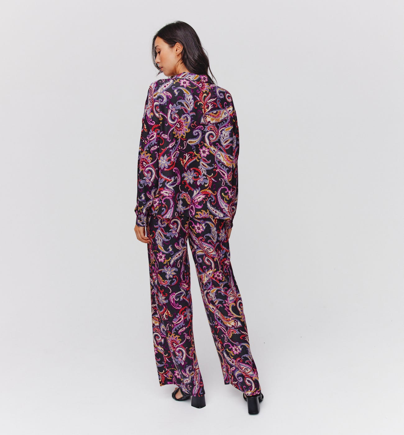 Wideleg silky trousers