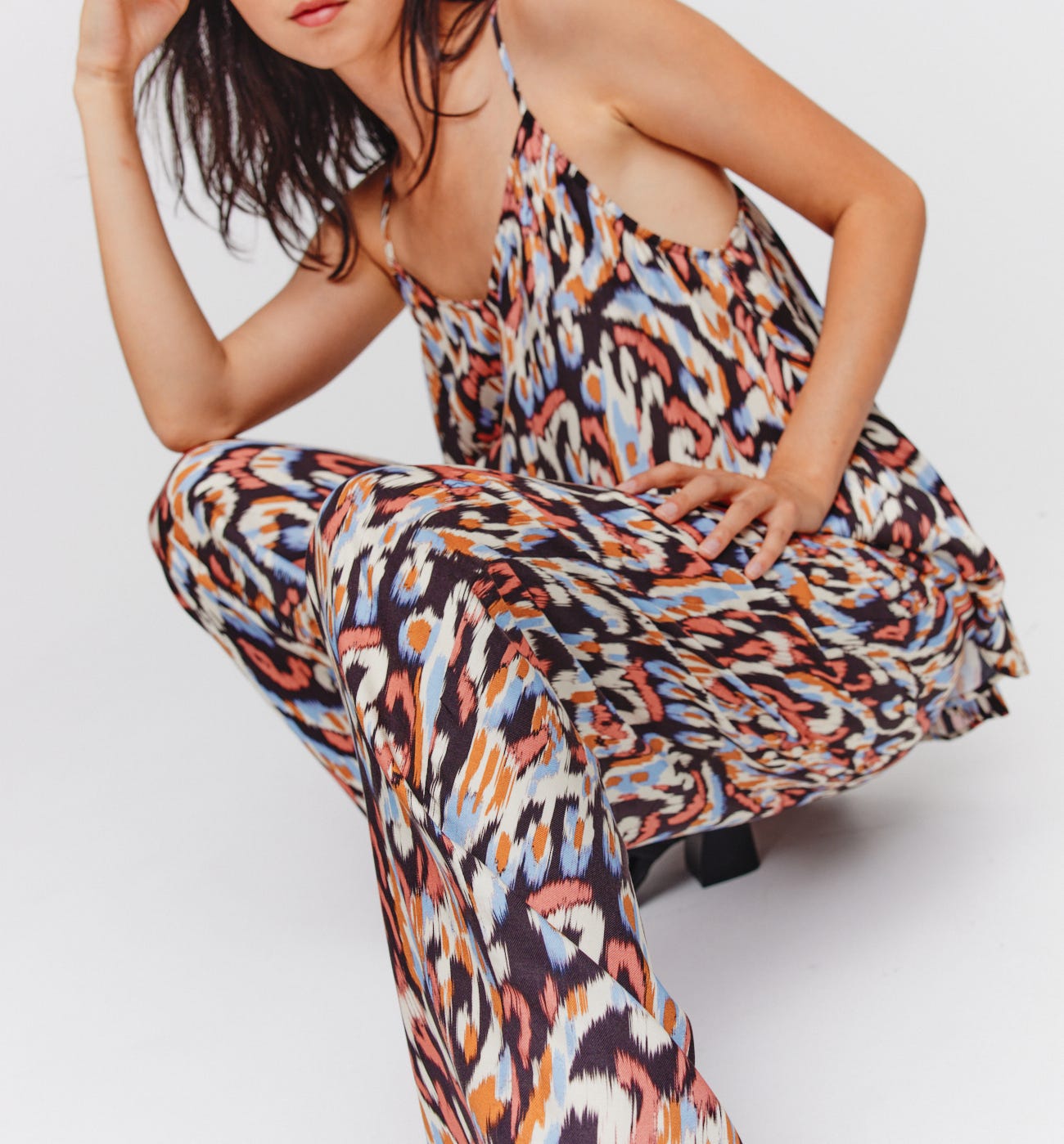 Wideleg silky trousers