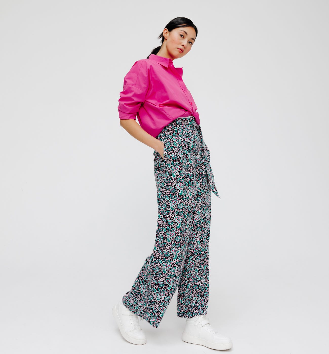 Pantalon large imprimé Femme