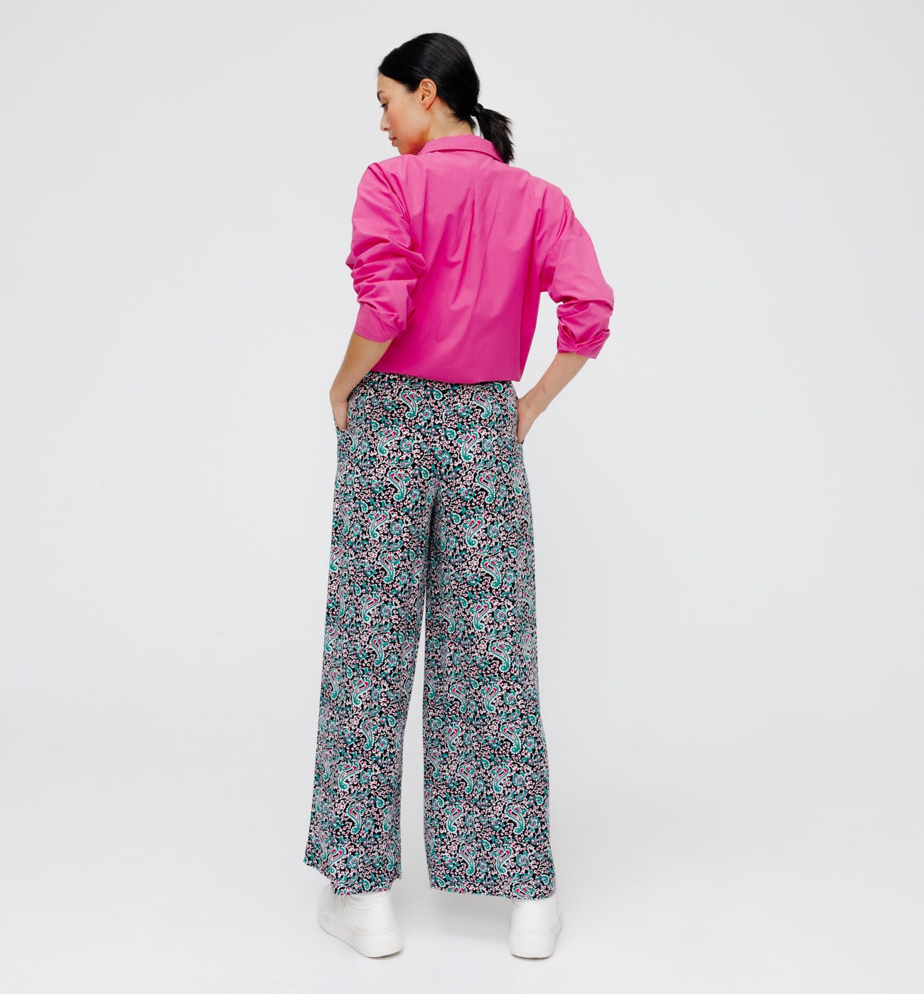 Pantalon large imprimé Femme