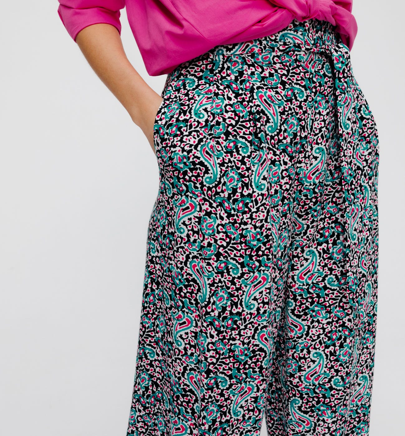 Pantalon large imprimé Femme