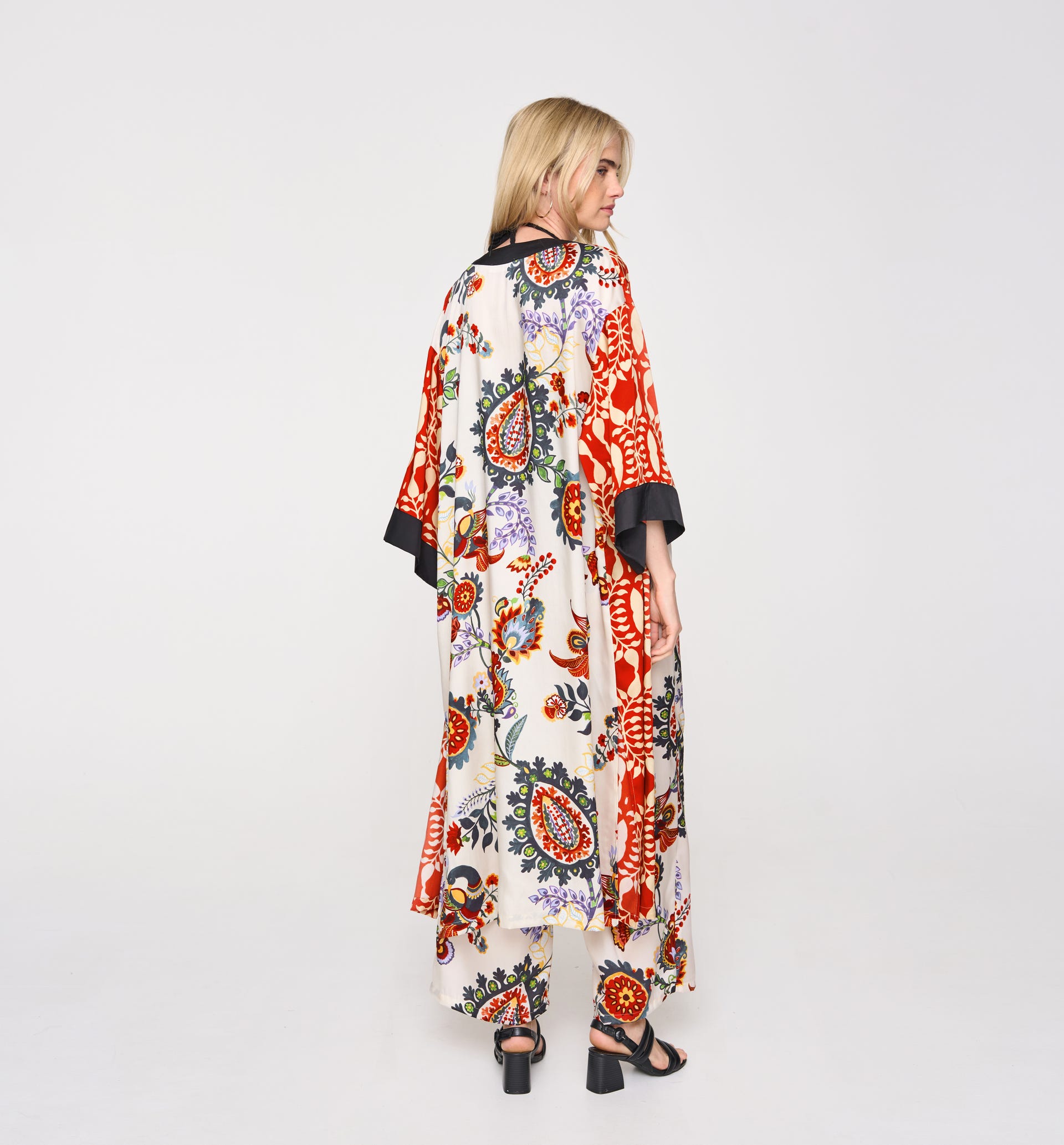 Longkimono mit Printmotiv