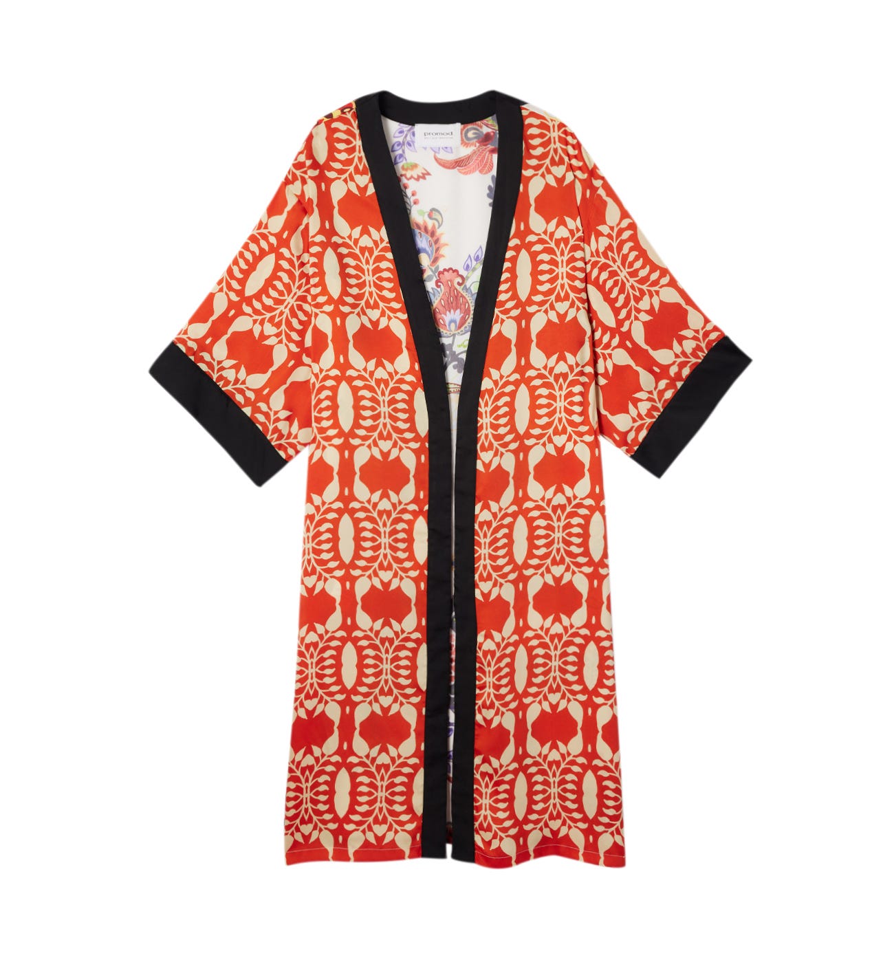 Longkimono mit Printmotiv