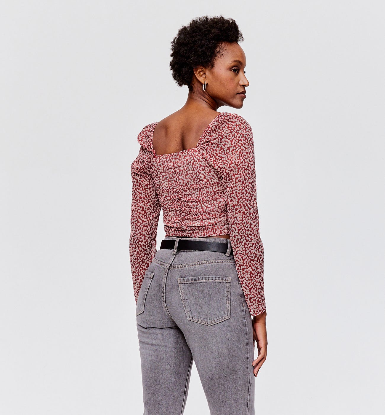 Top cropped en voile Femme