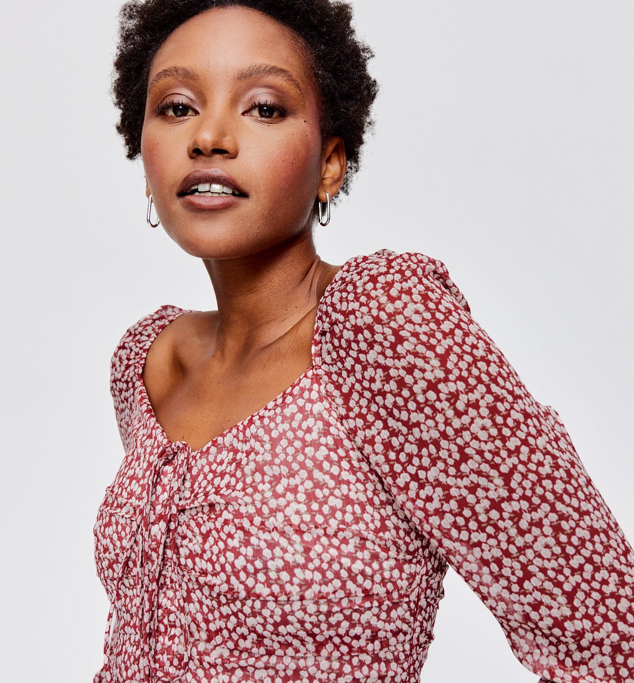 Top cropped en voile Femme