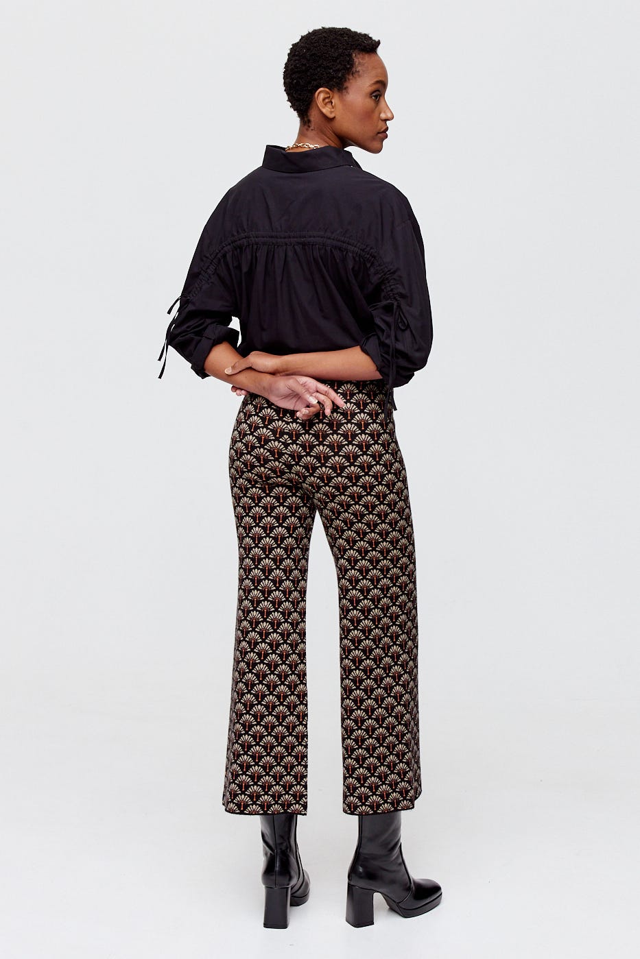 Jacquard knit trousers