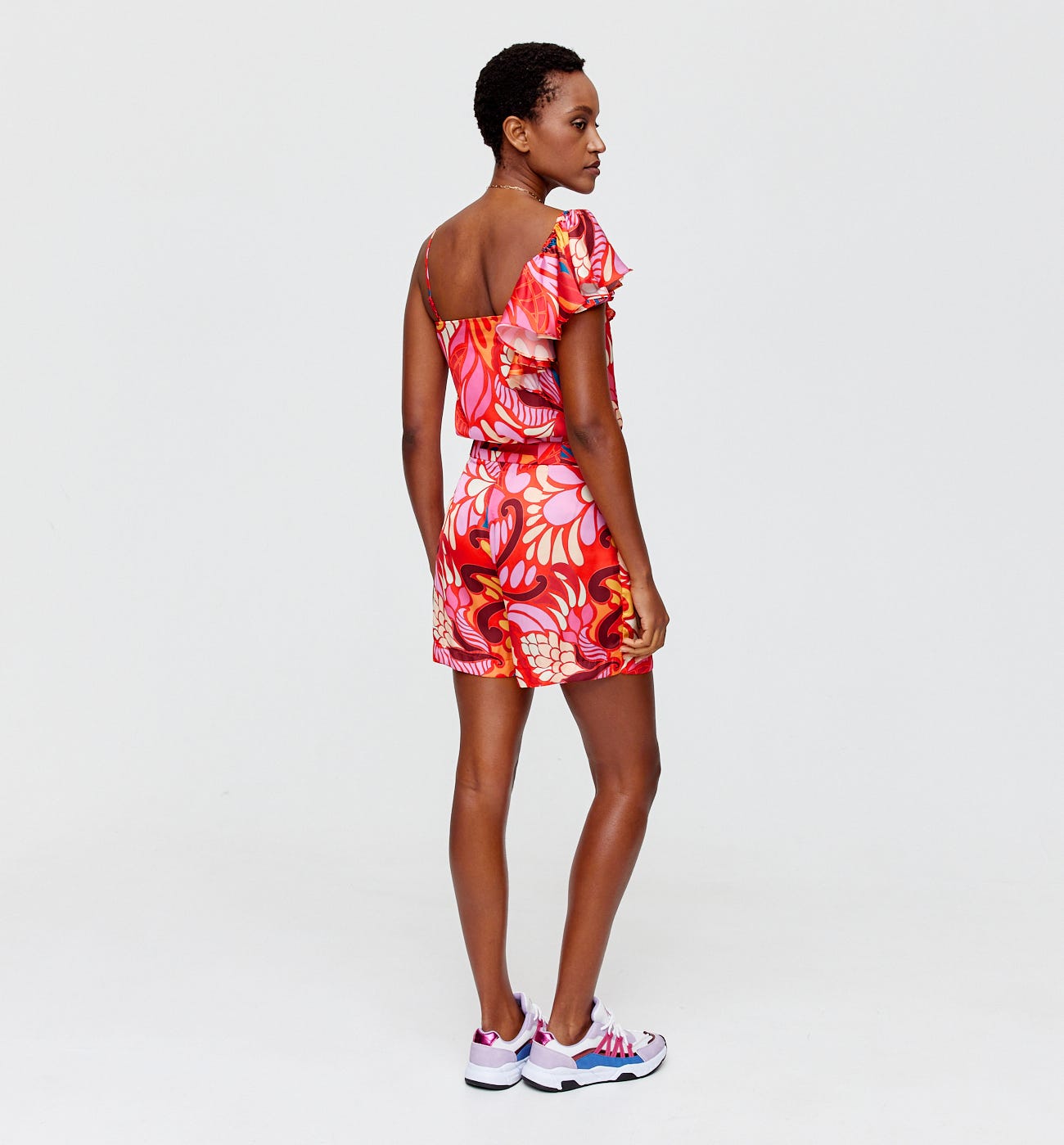 Seidige gemusterte Shorts