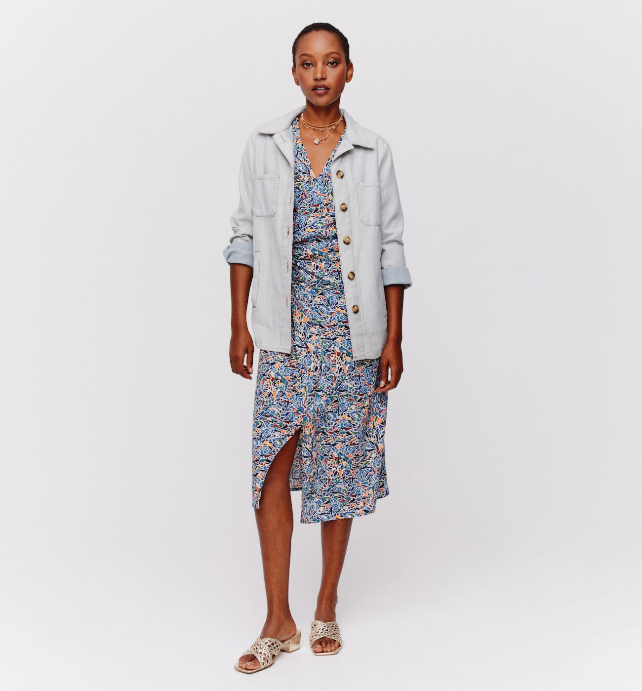 Patterned crossover dress