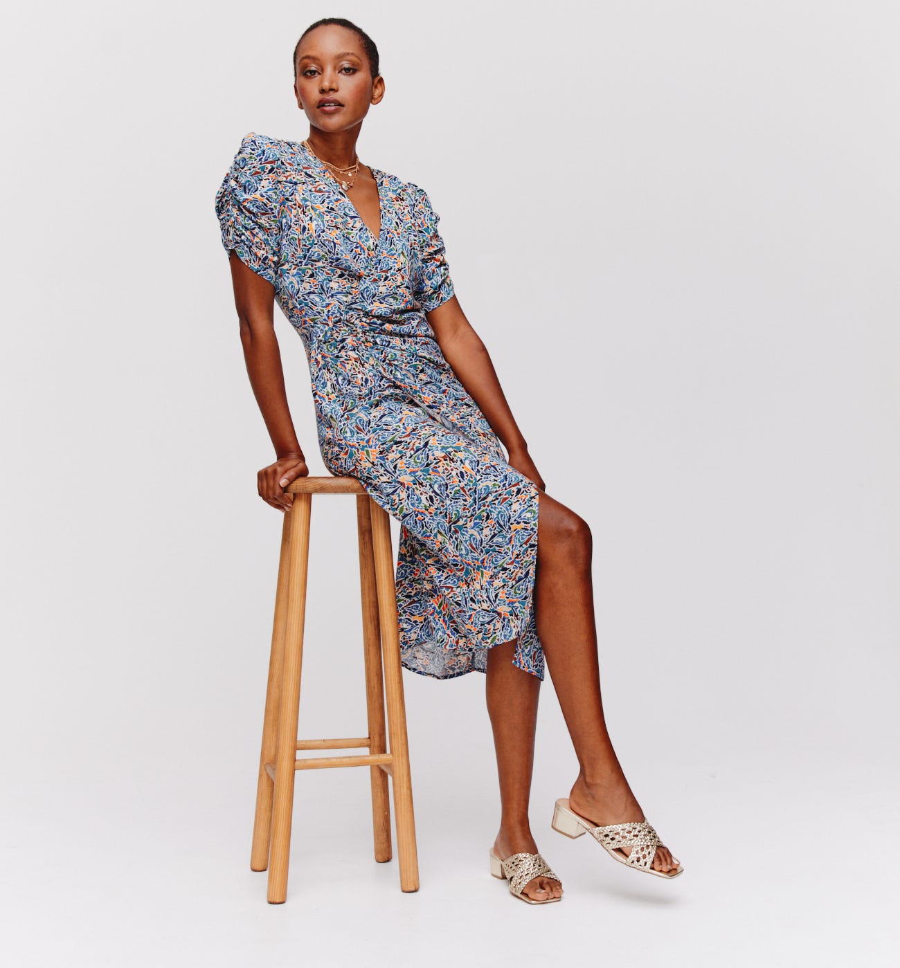 Patterned crossover dress