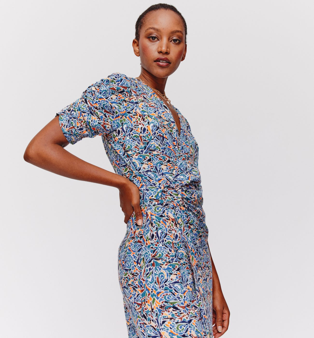 Patterned crossover dress