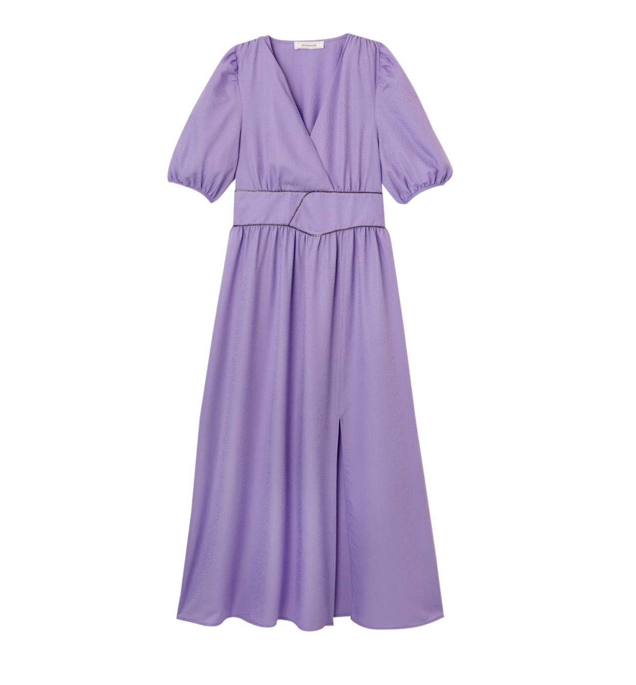 Seidiges Kleid in Midilänge