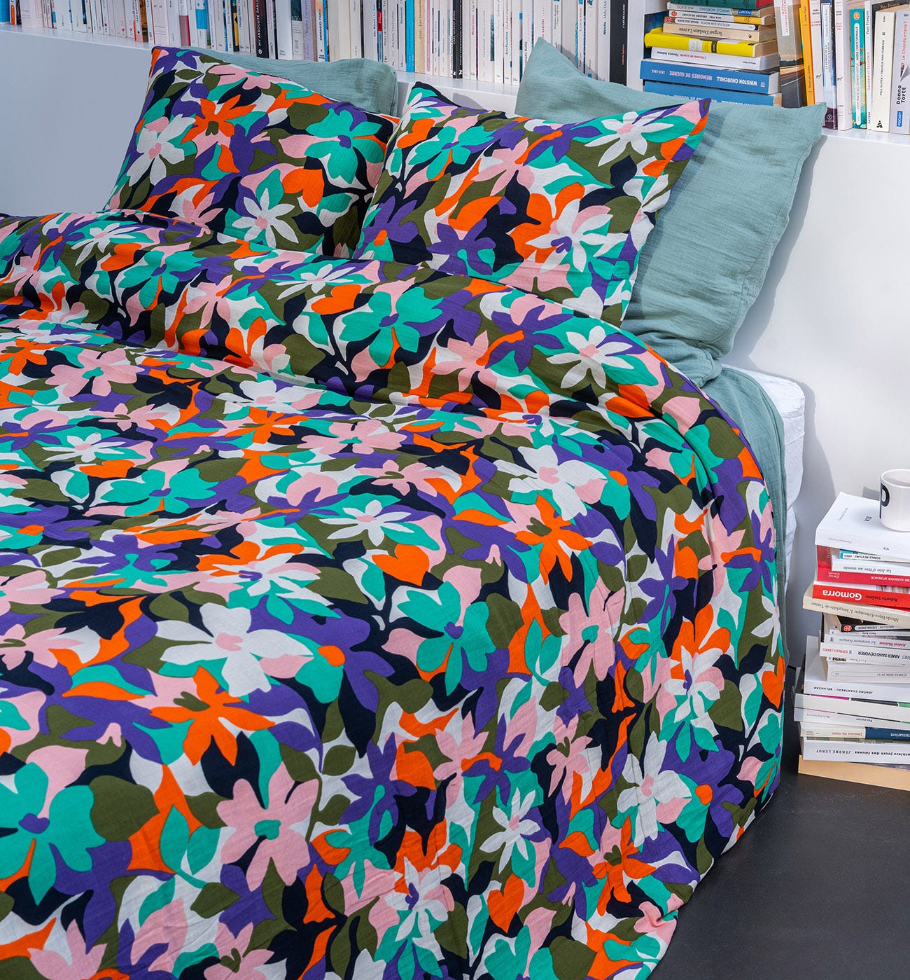 Cotton gauze bed linen set Multicolour print