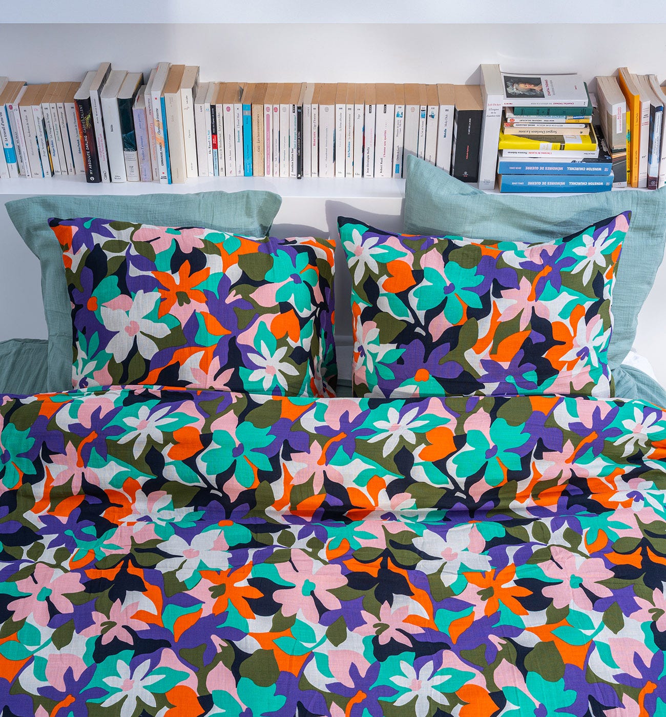 Cotton gauze bed linen set Multicolour print