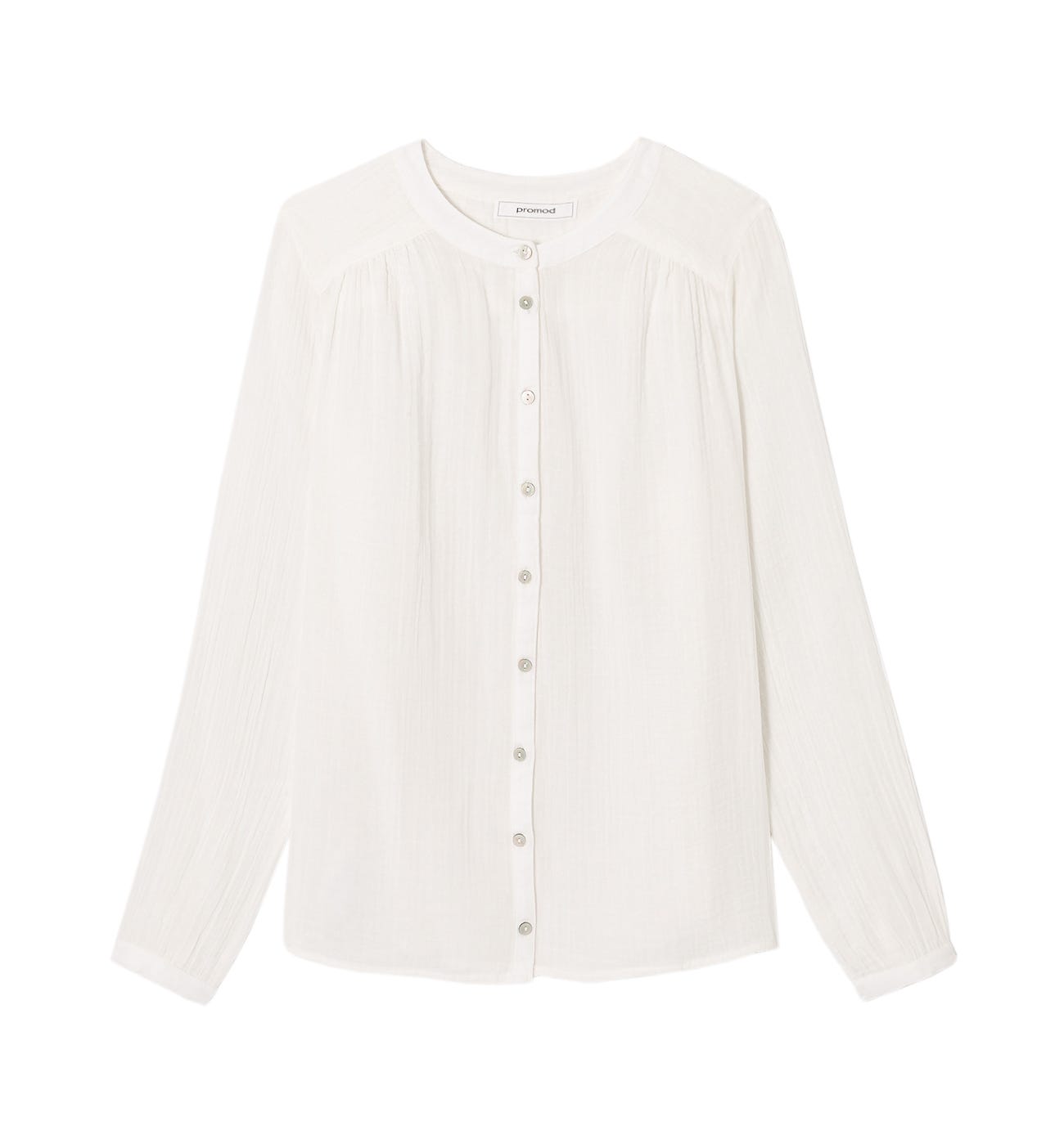 Cotton gauze shirt Ecru