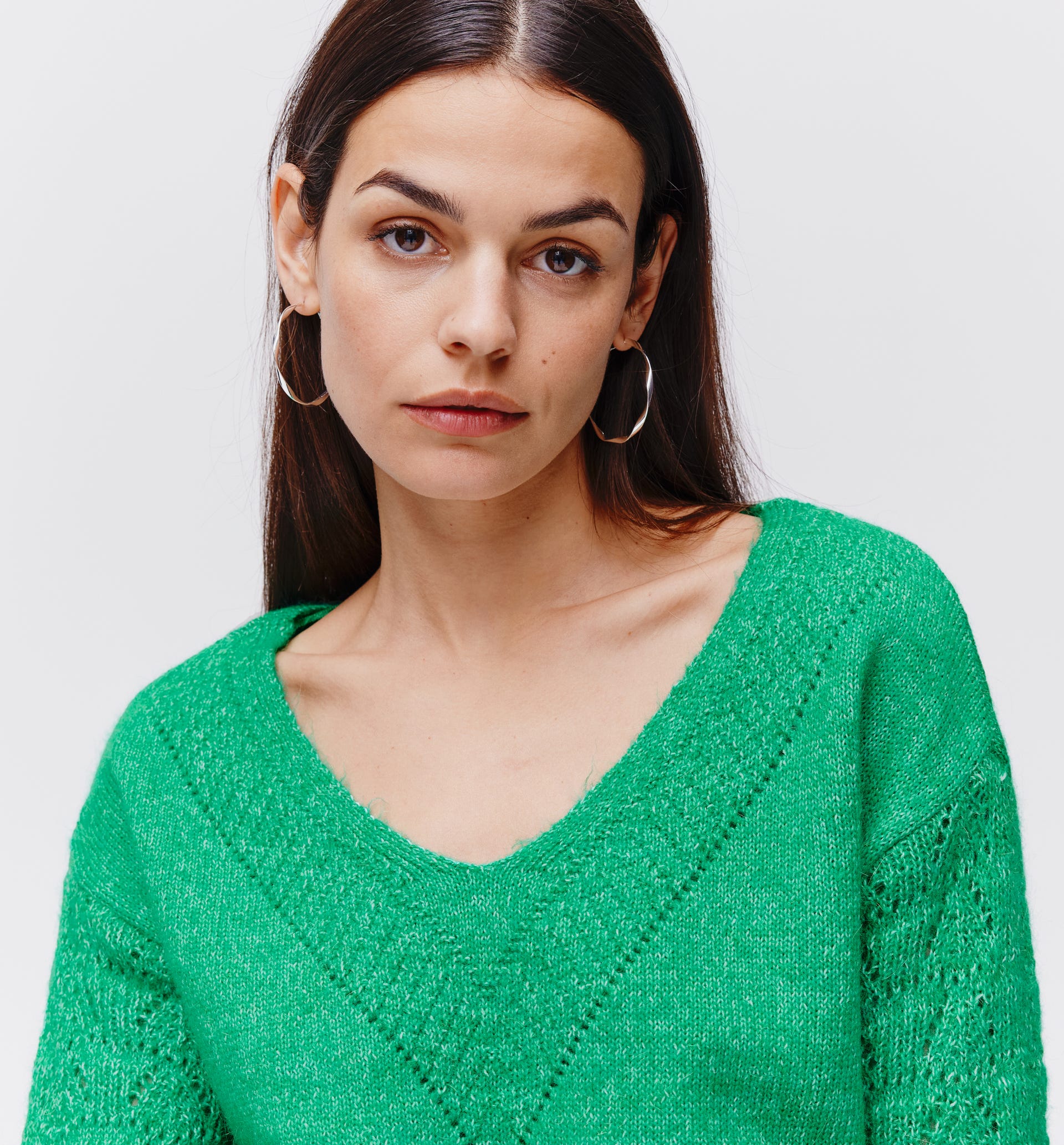 Pull col V Femme