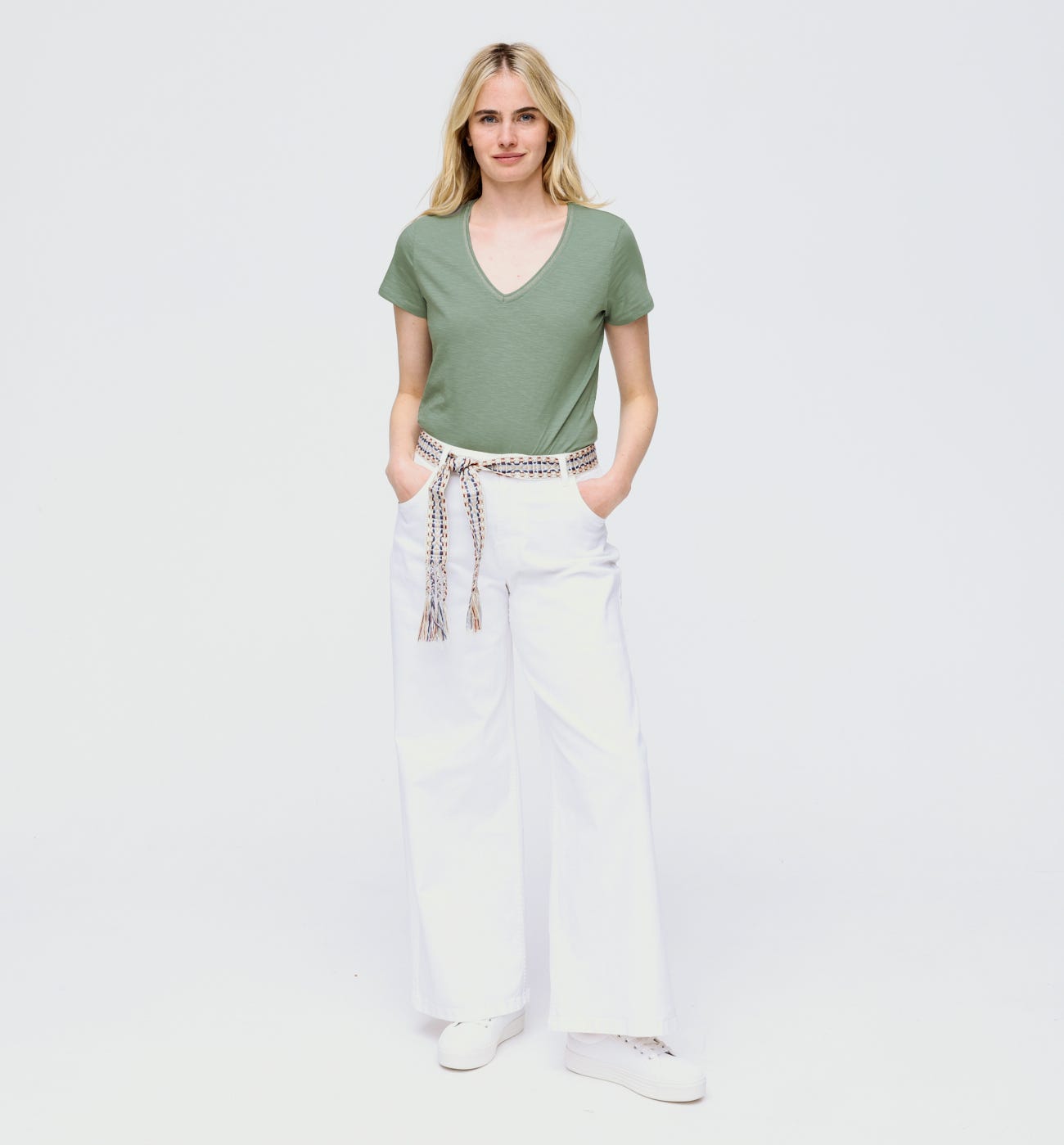 T-shirt col V Femme