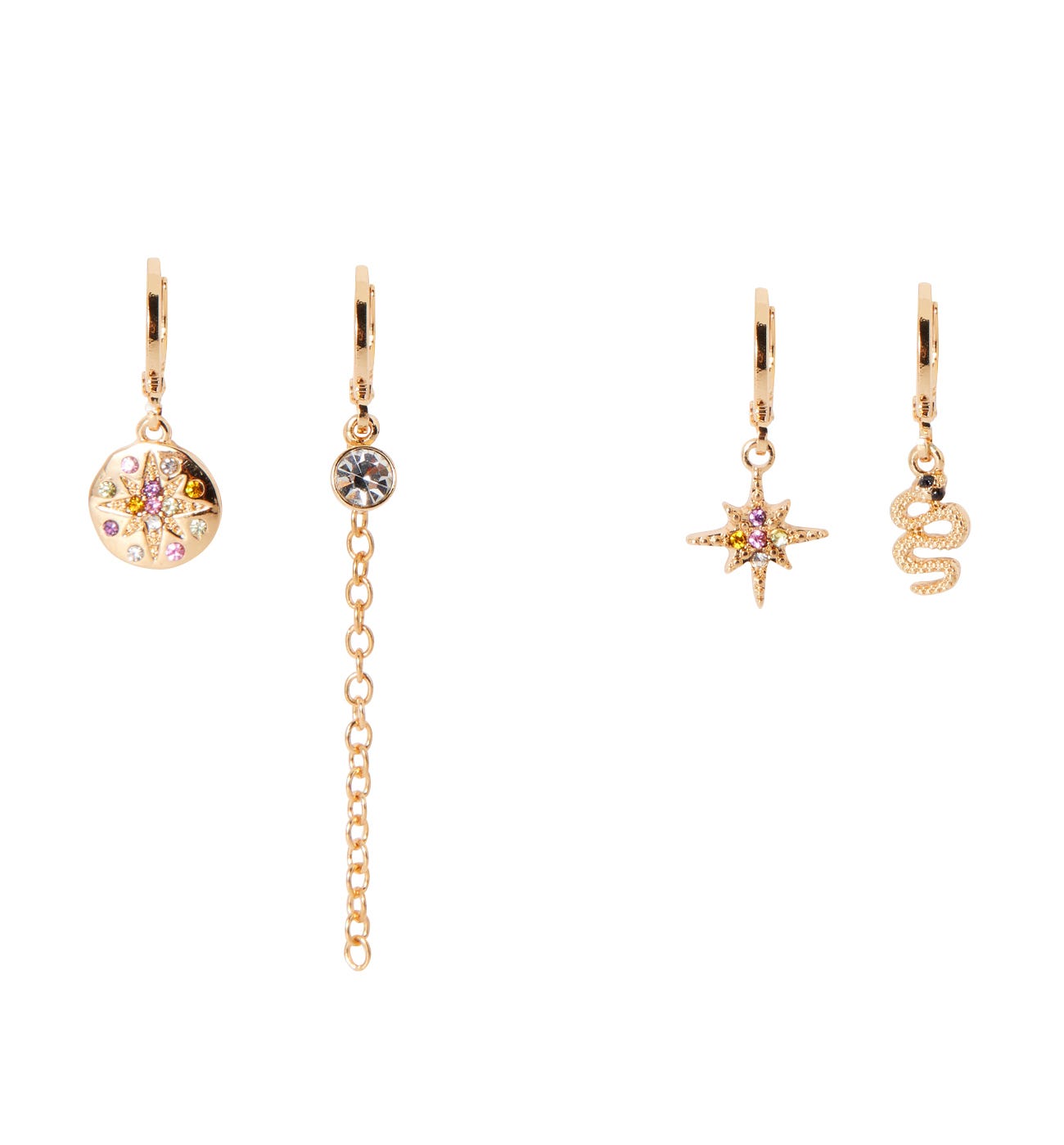 Set of 4 earrings Gold