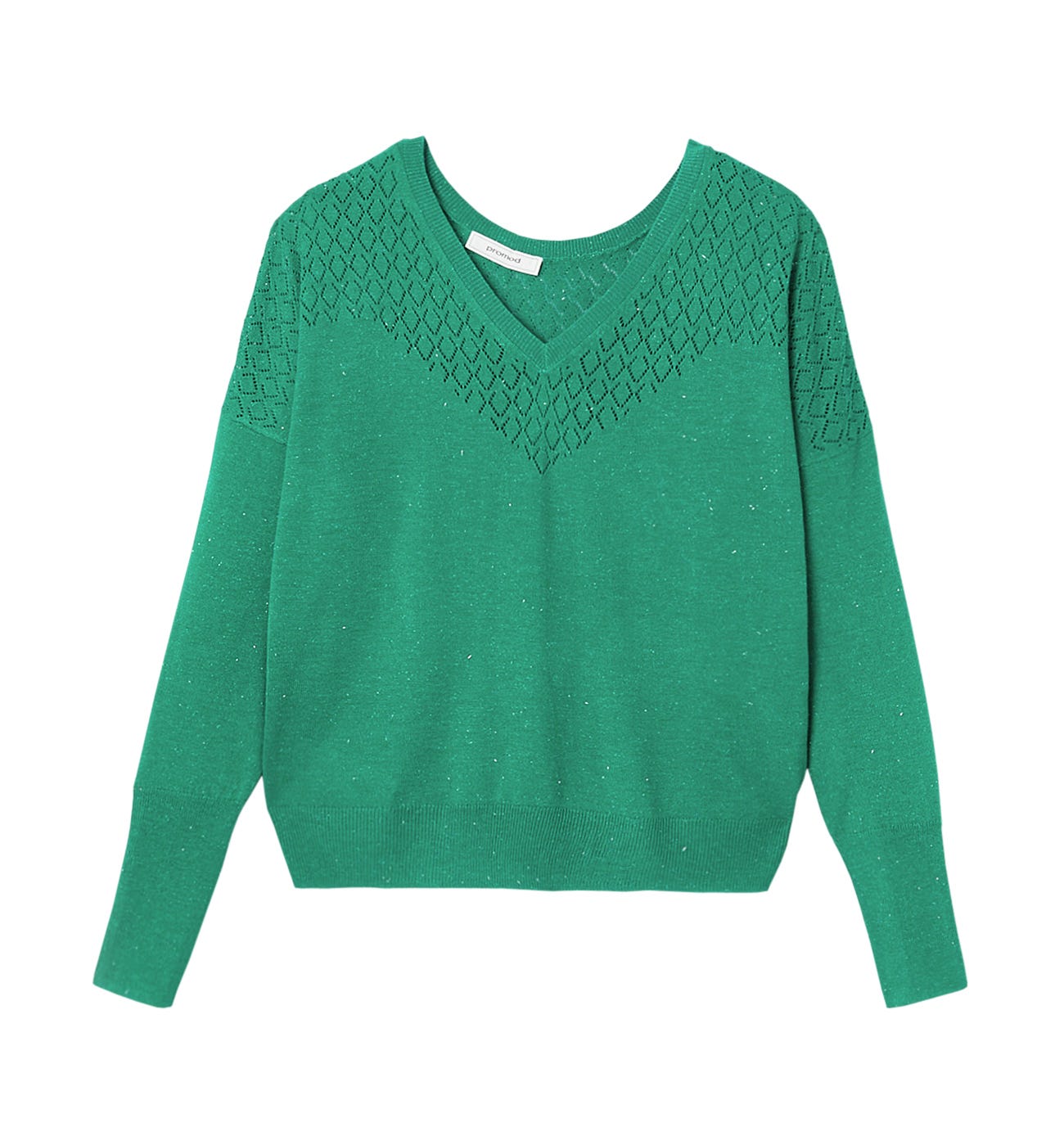 Glänzender Feinstrickpullover