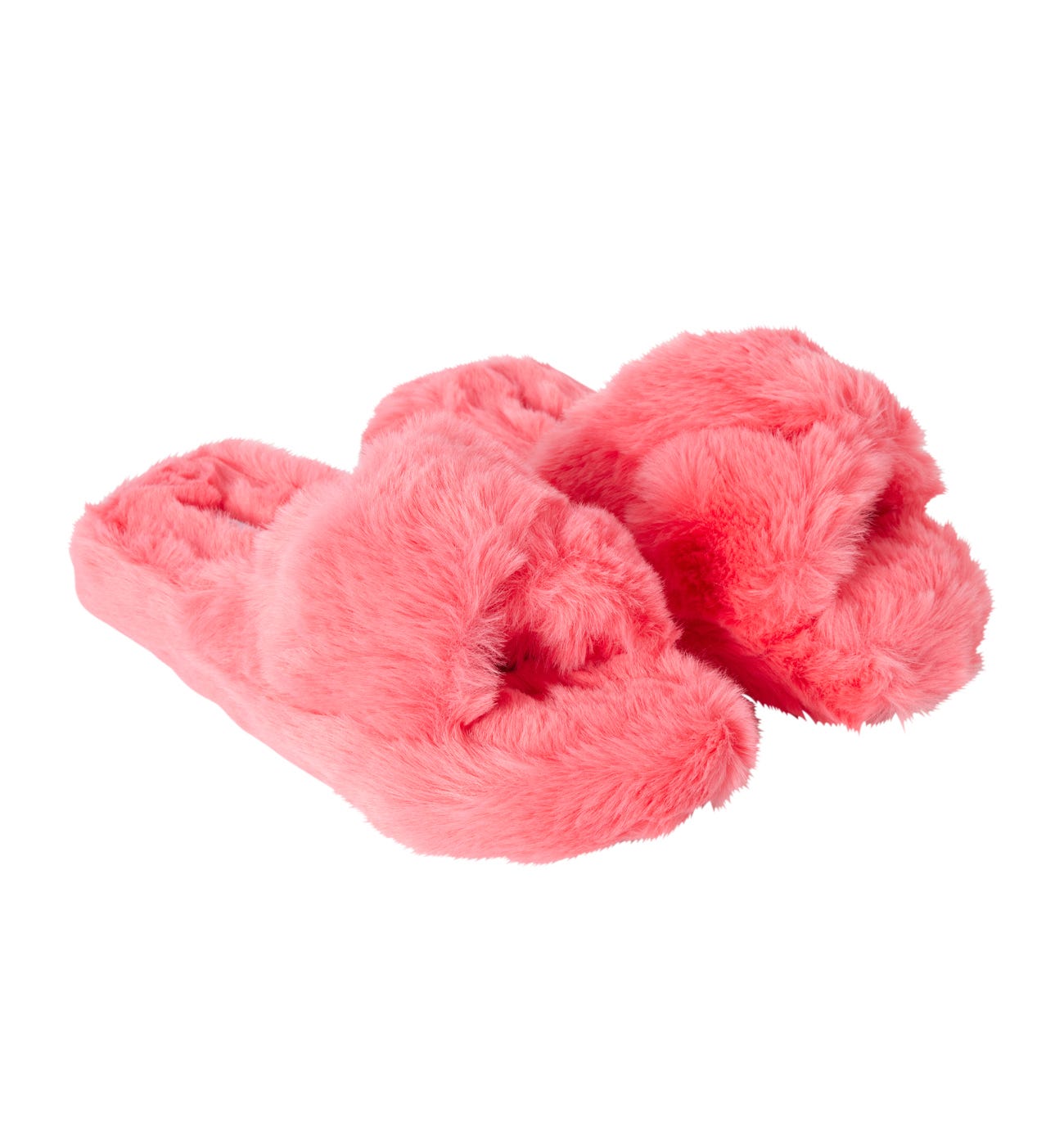 Faux fur slippers