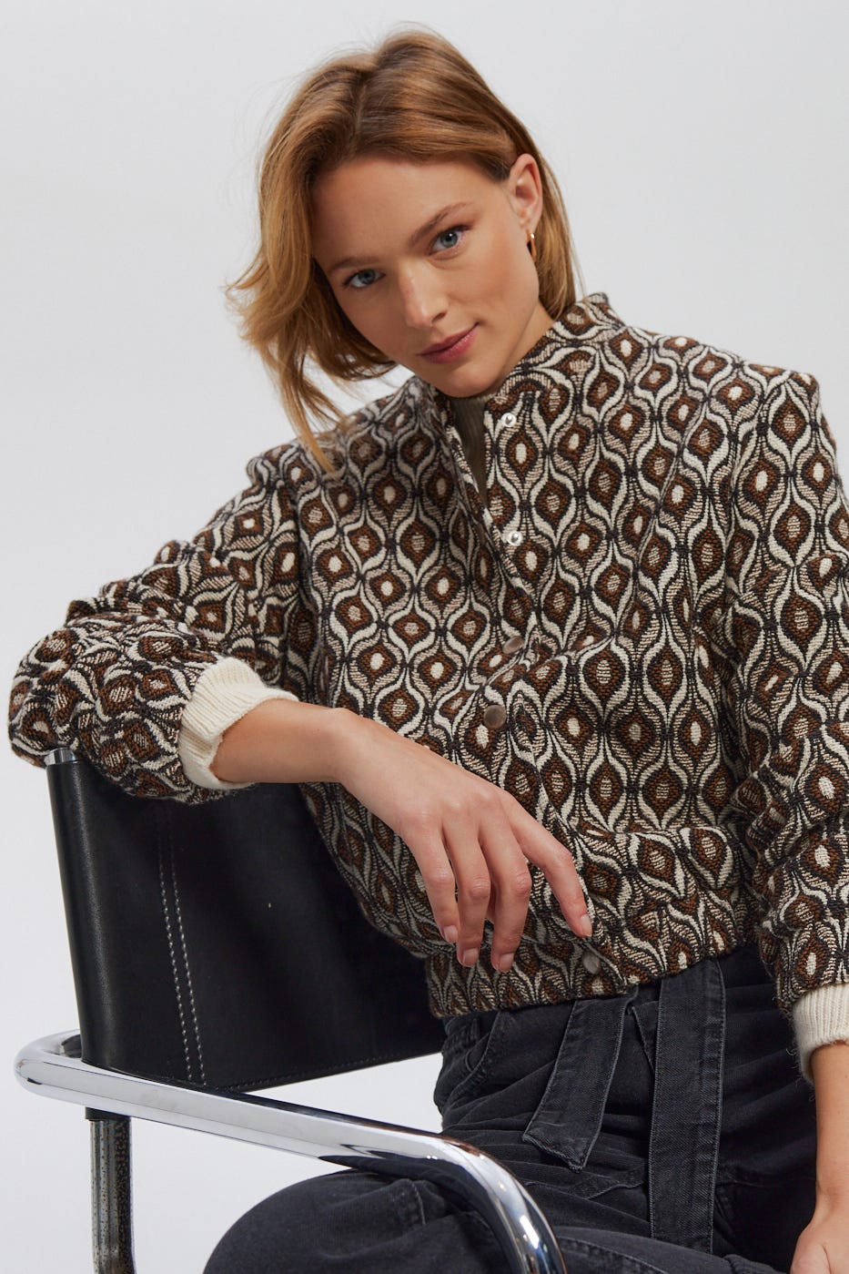 Deveaux jacquard blouson
