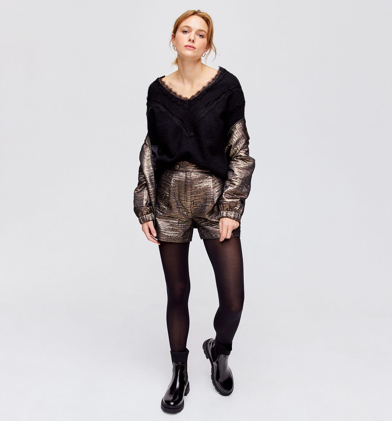 Pull Femme détail dentelle
