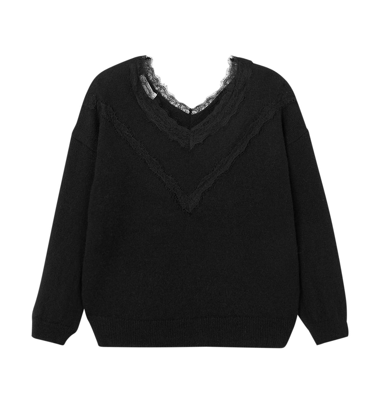 Pull Femme détail dentelle