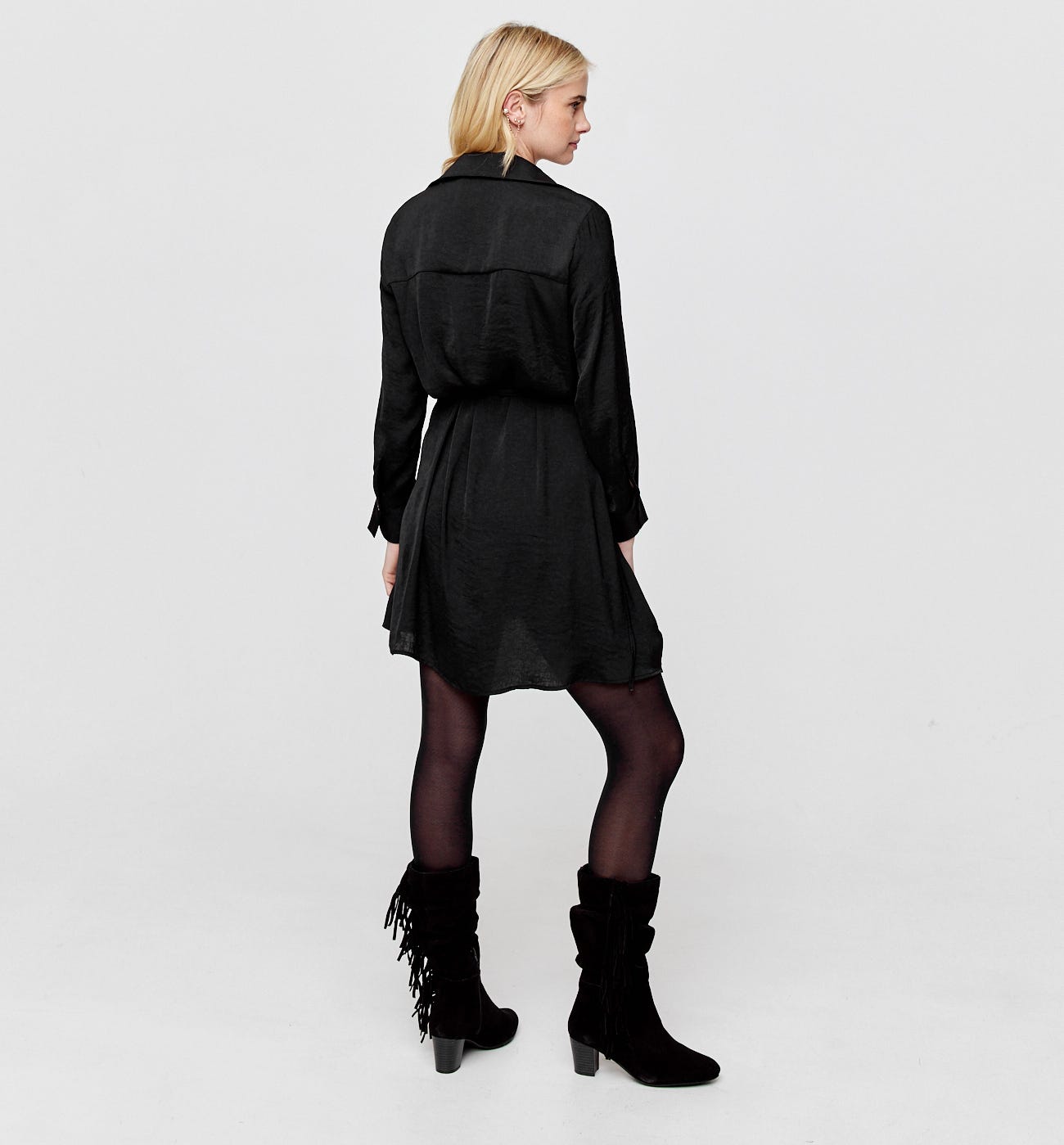 Robe cache-coeur satinée Femme