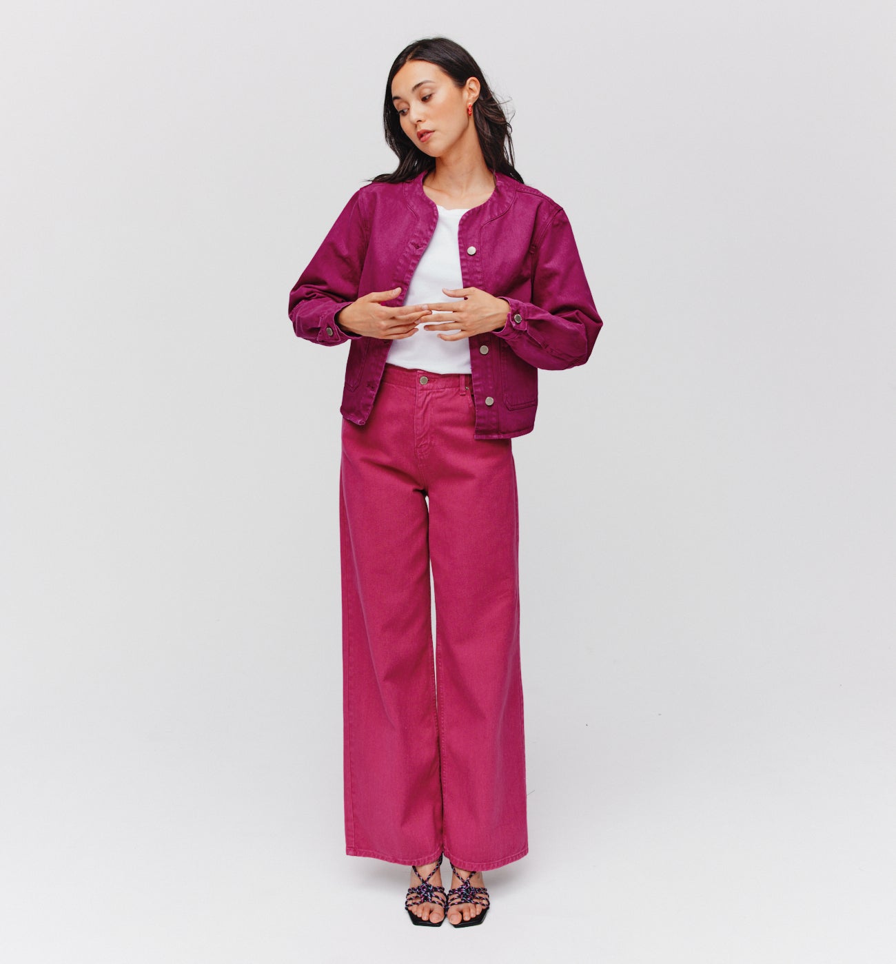 Plain canvas jacket - Pink