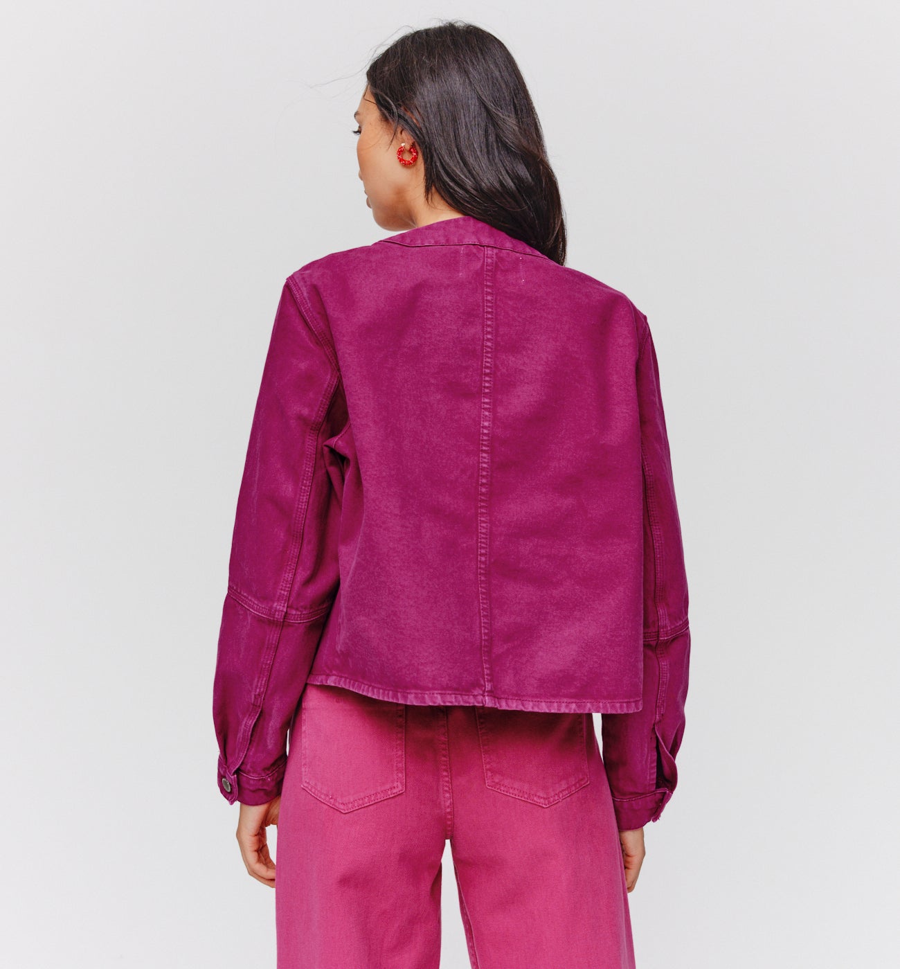 Plain canvas jacket - Pink