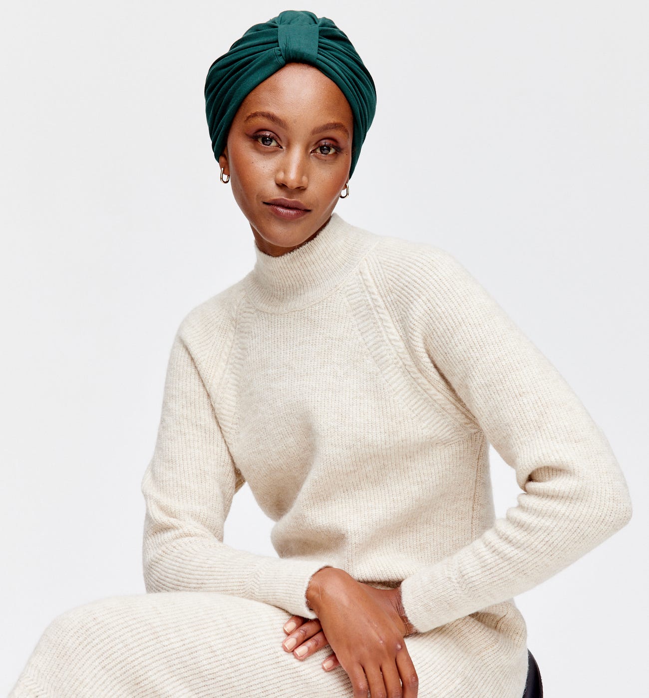 Bonnet-turban en jersey Femme