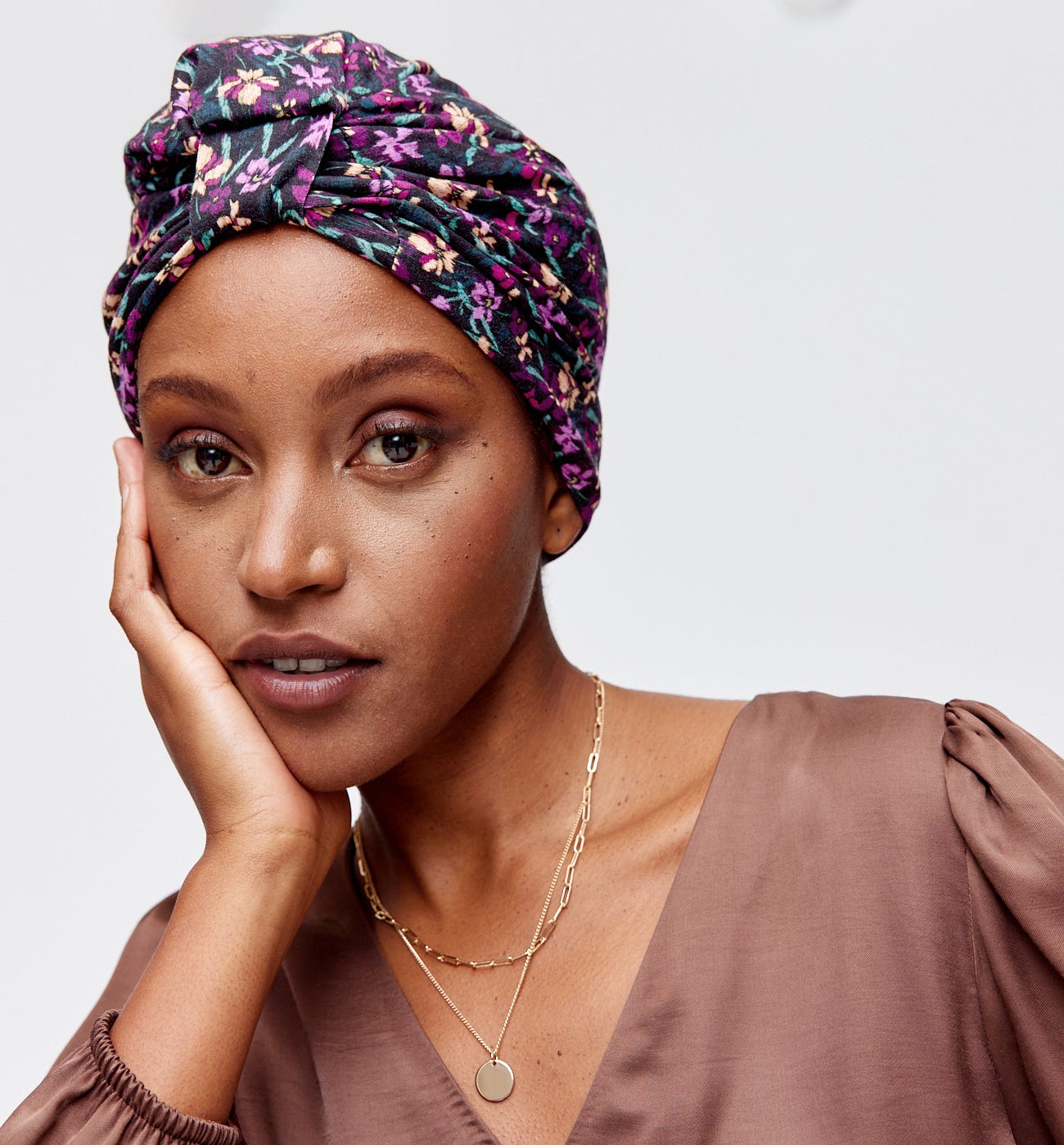 Bonnet-turban en jersey Femme
