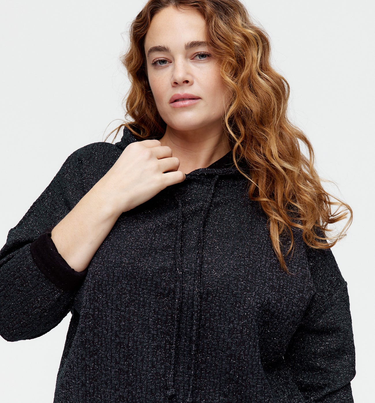 Glitzy hood sweatshirt