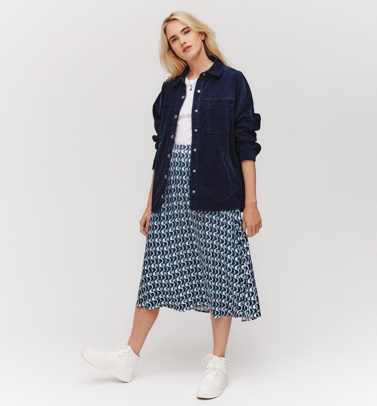 Silky A-line skirt