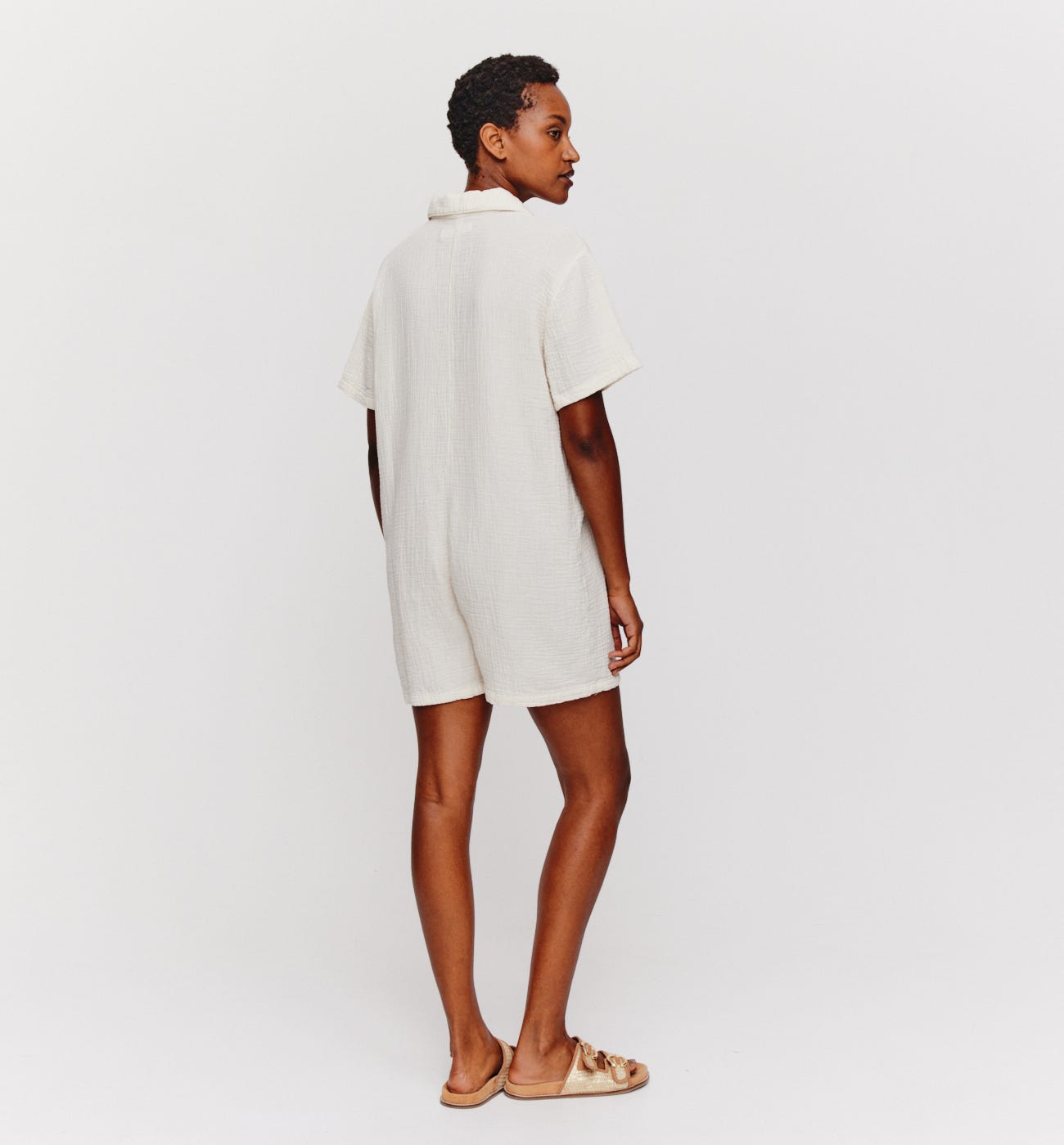 Coton gauze shorts jumpsuit
