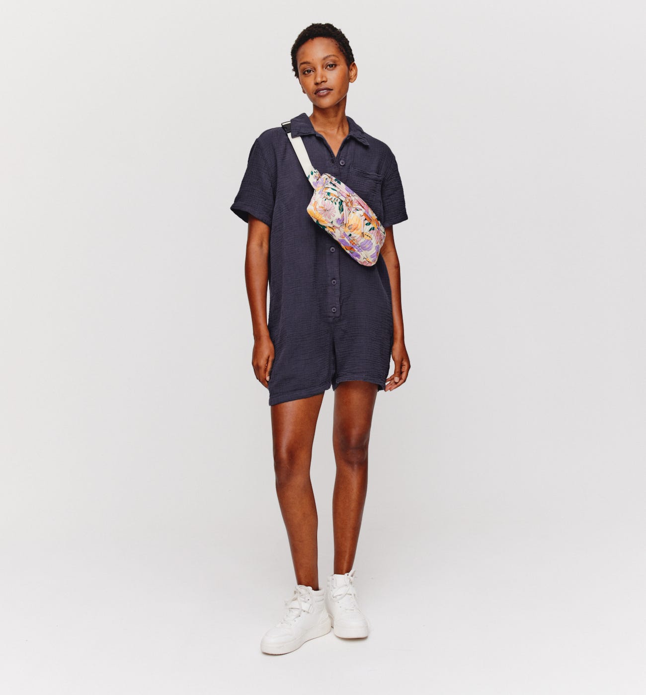 Combishort en gaze de coton