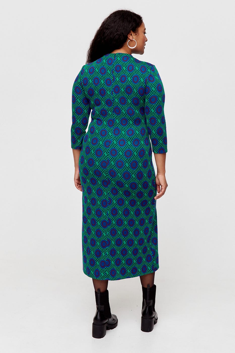 Mid-length jacquard knit dress