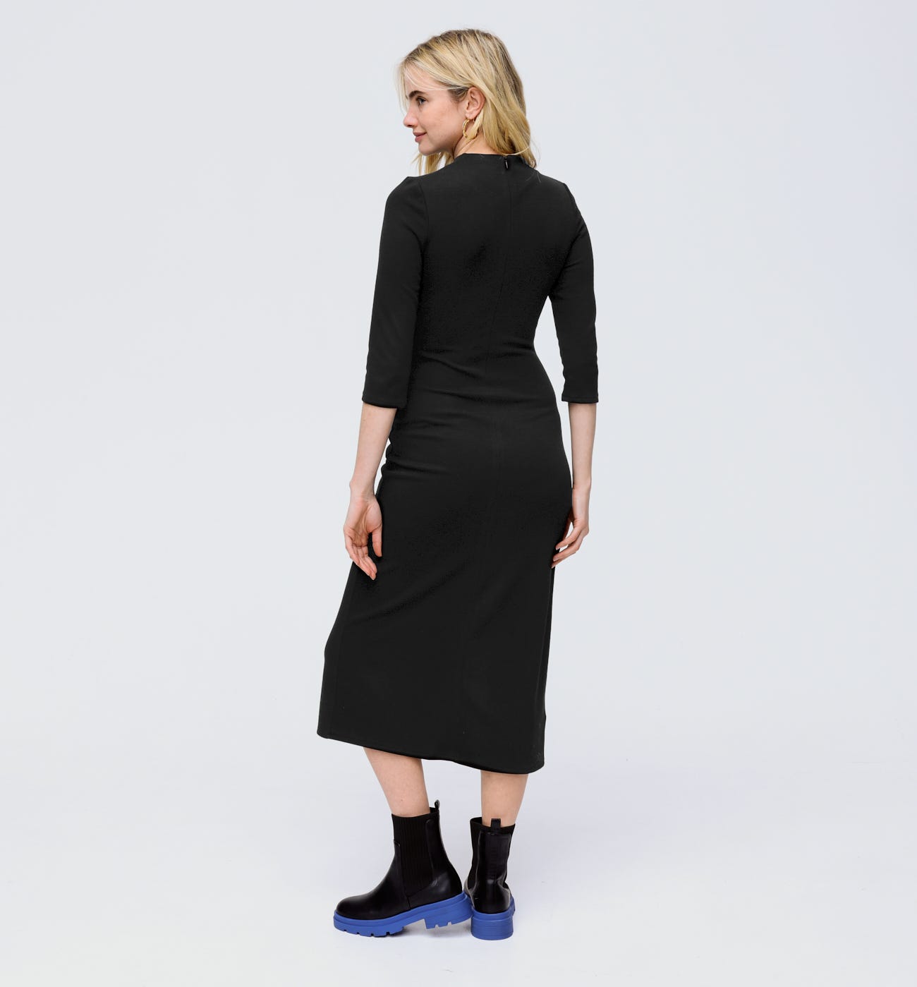 Mid-length jacquard knit dress