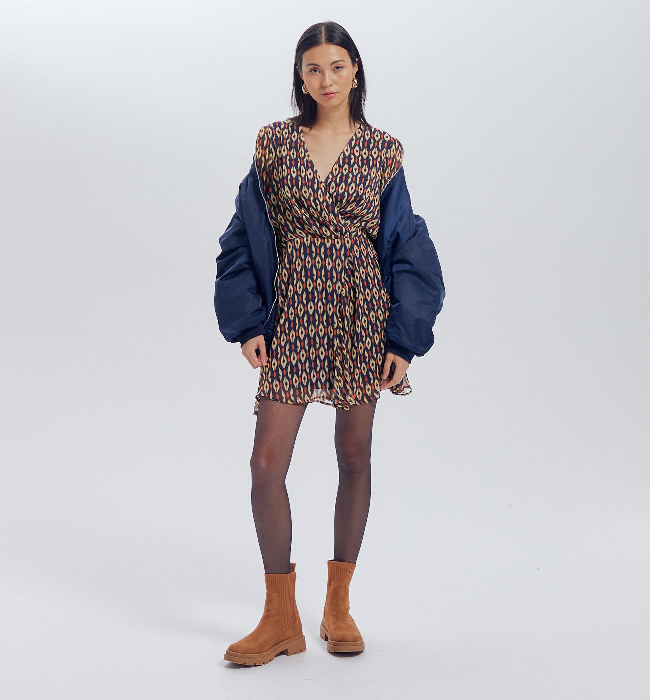 Robe courte imprimé ikat