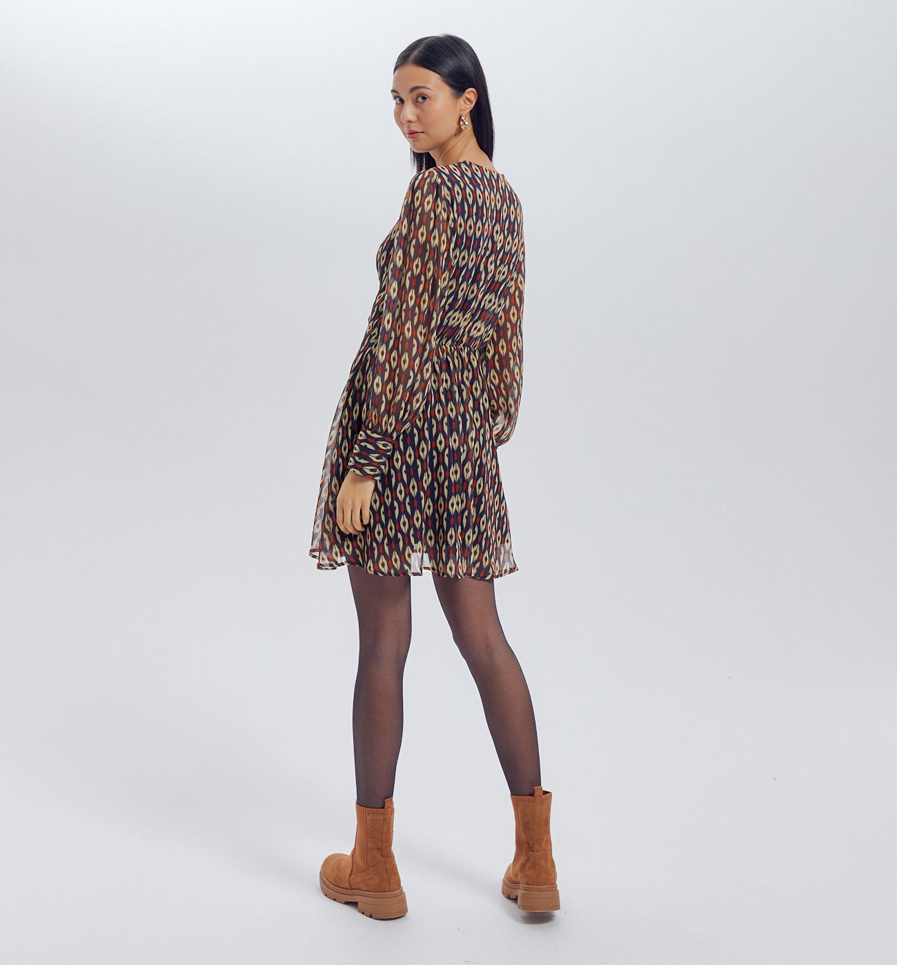 Robe courte imprimé ikat