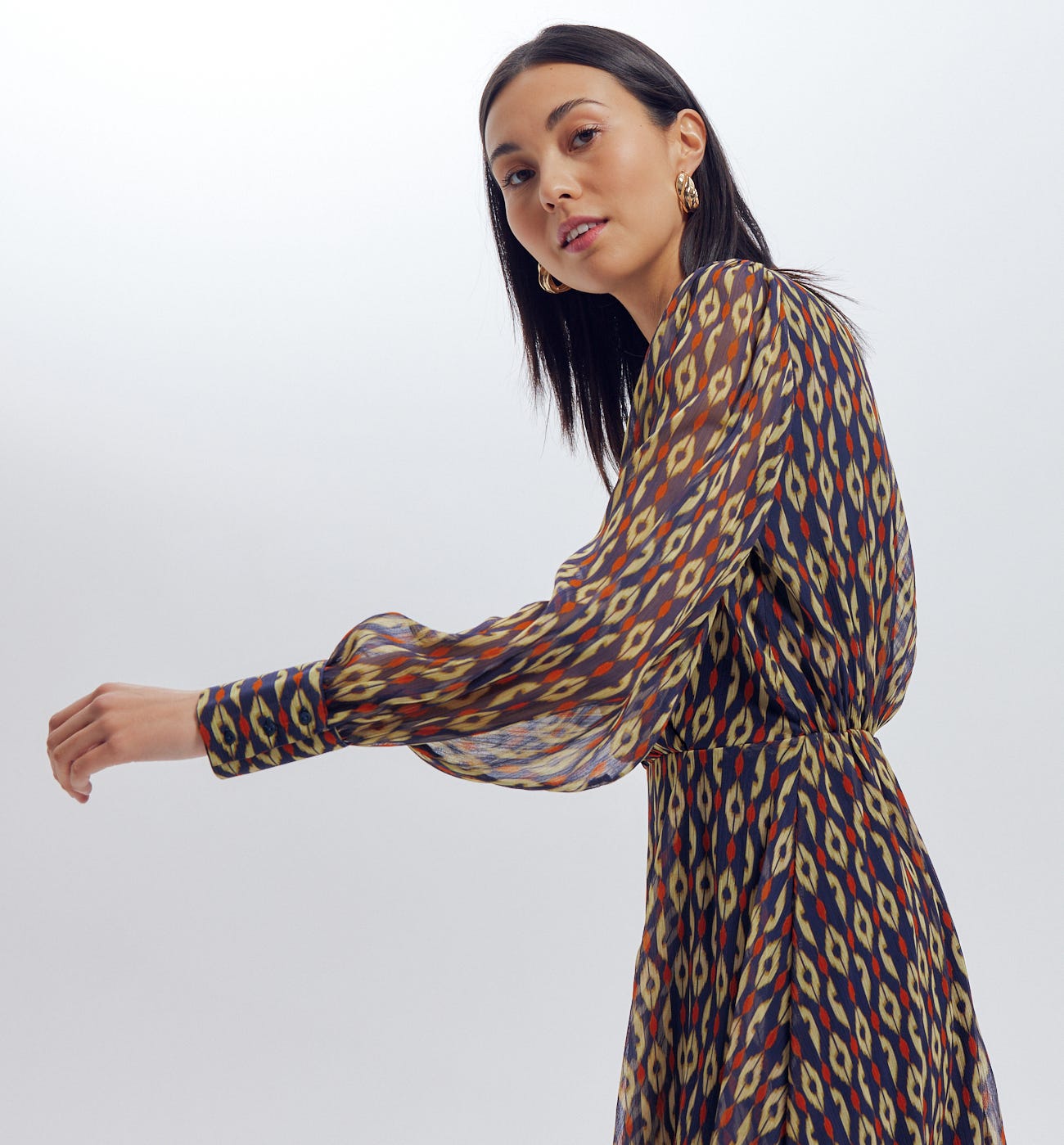 Robe courte imprimé ikat