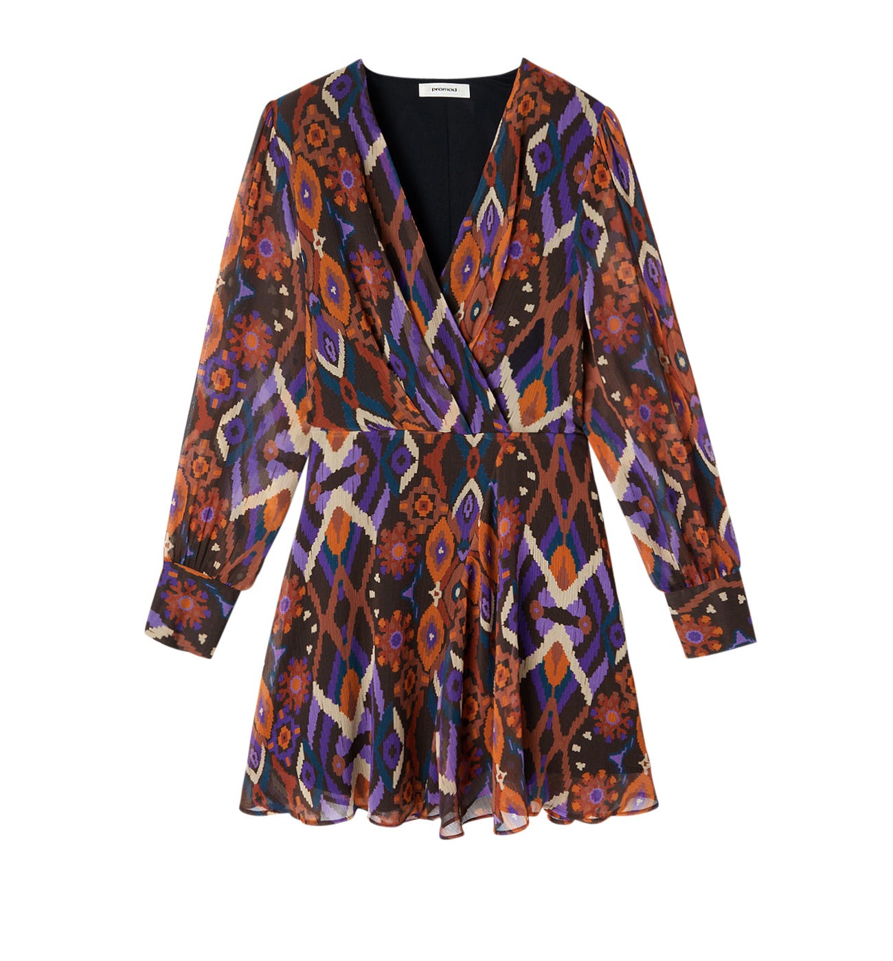 Vestido corto estampado ikat