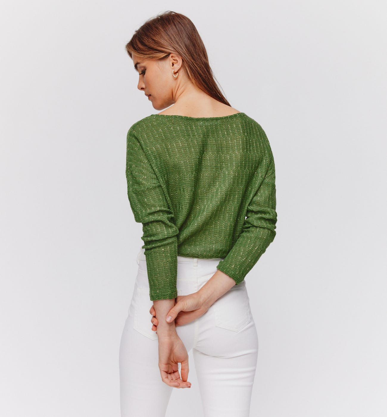 Pull cropped irisé Femme