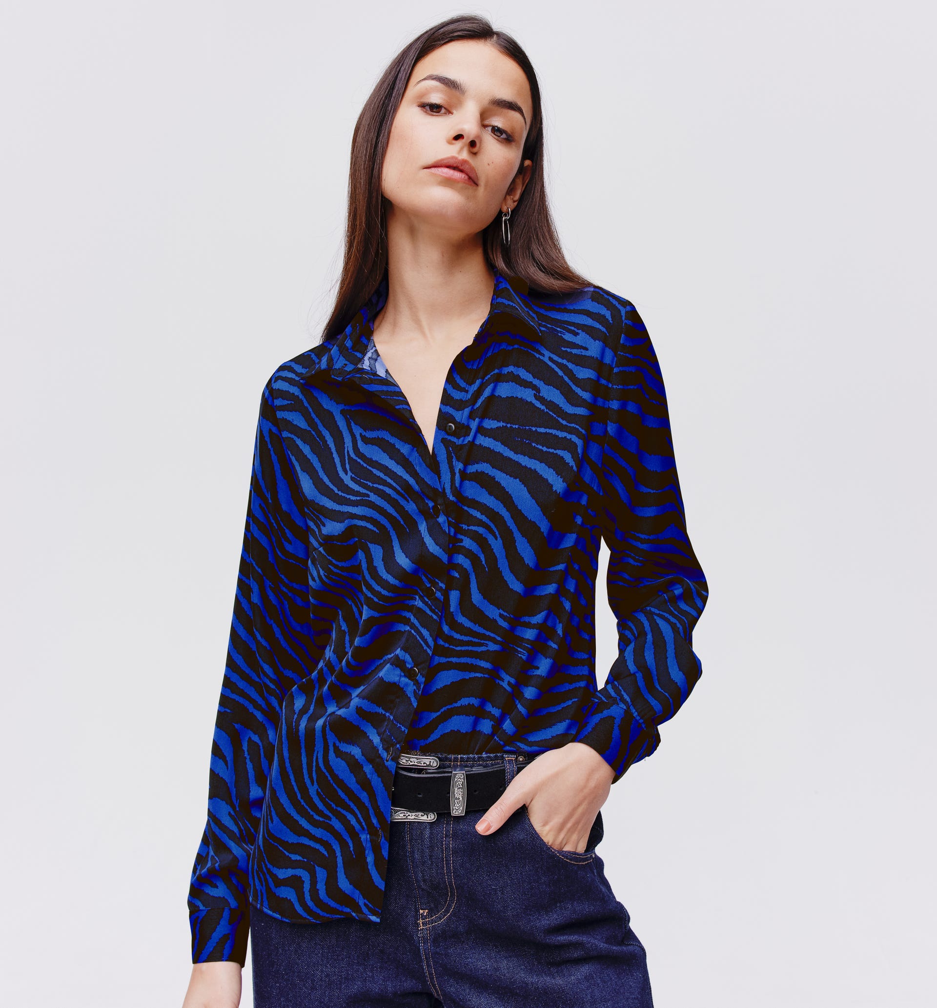 Camisa sedosa estampada